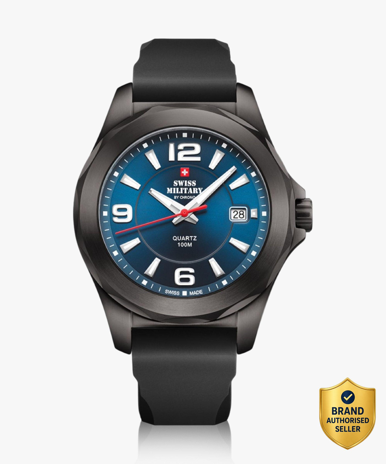 Image of Swiss Military by Chrono SM34099.04 Swiss Made Blue Dial Analog Watch - For Men