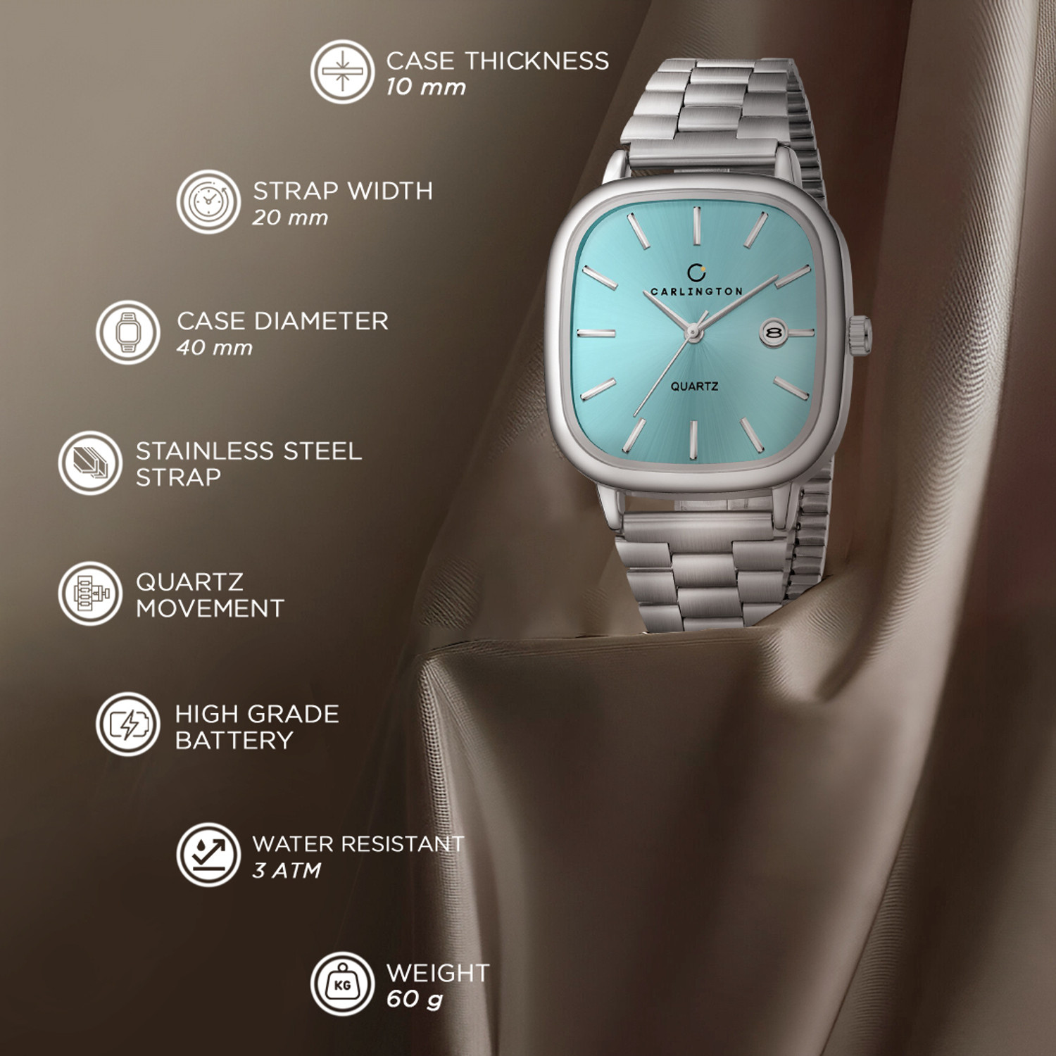 Image of Carlington CT 5010 Steel Carlington Classic Series Premium Gents Wrist Watches Analog Watch - For Men