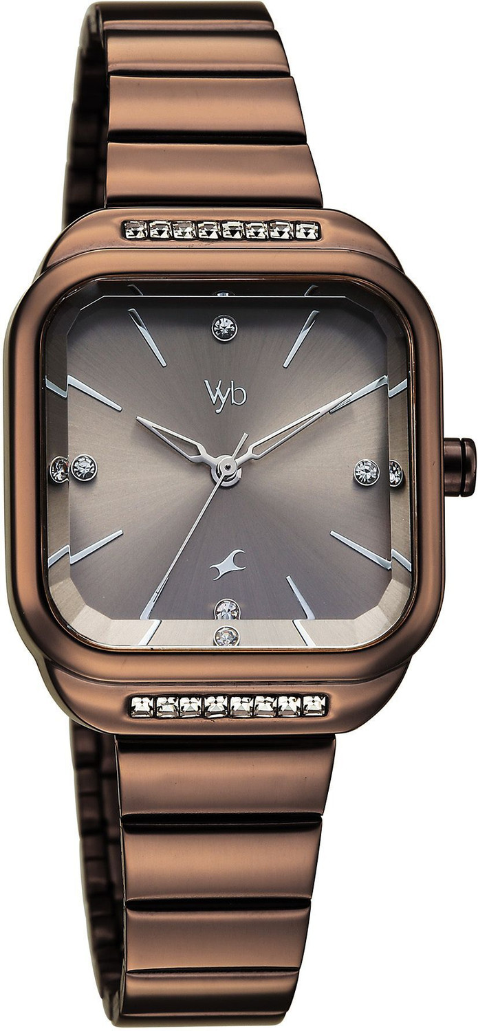 Image of Fastrack Vyb Seeker Minimalist Quartz Dial Rose Gold Alloy Strap Analog Watch - For Women