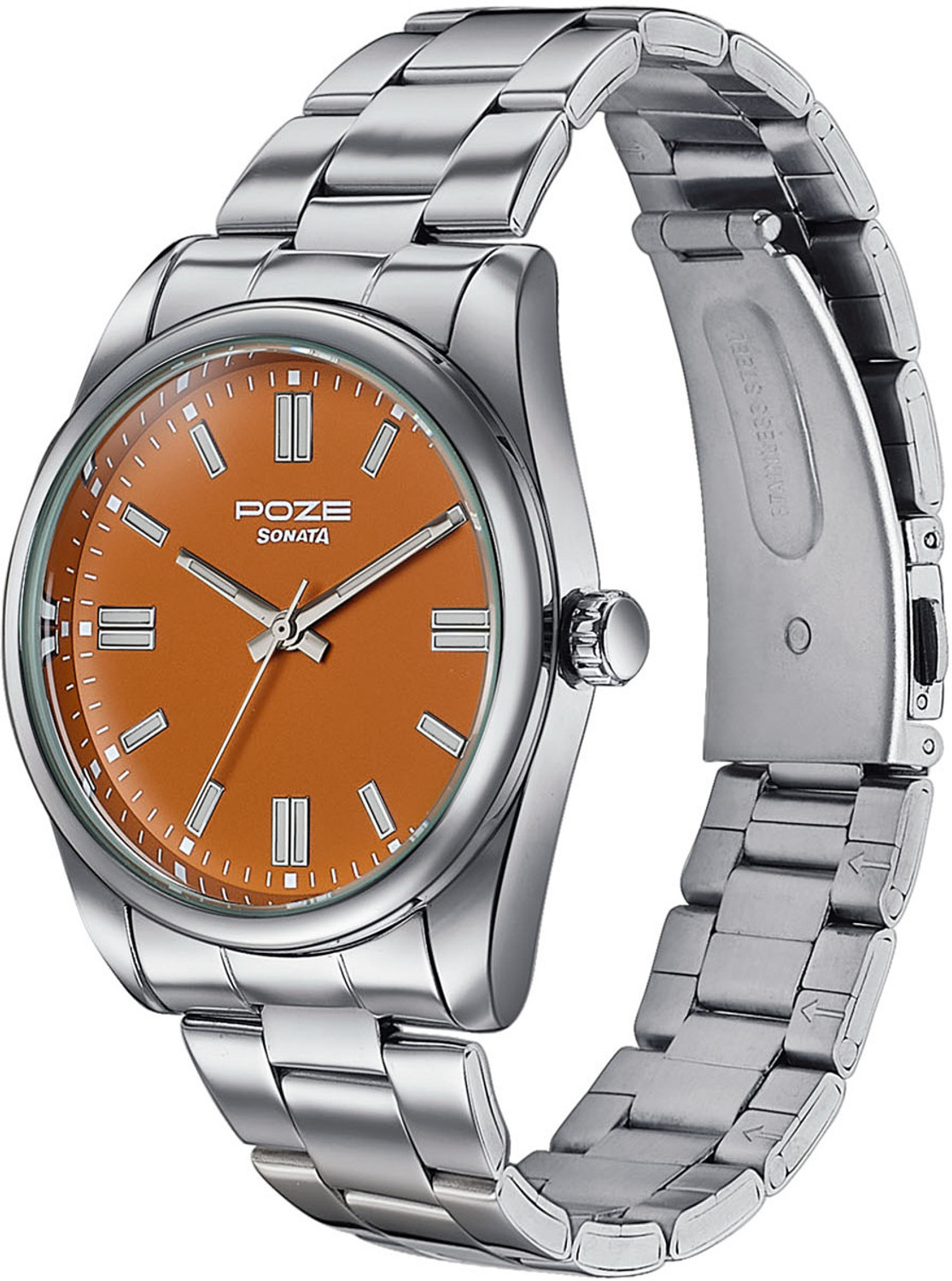 Image of SONATA Poze Drop 9.2 Poze 9 Quartz Brown Dial IPS Sheet Metal Strap Analog Watch - For Men