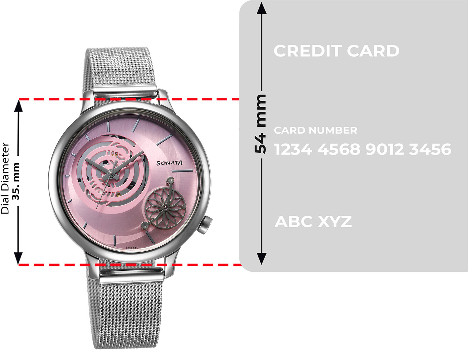 Image of SONATA Unveil- 3.0 Sonata Unveil Pink Dial Silver Stainless Steel Strap Analog Watch - For Women