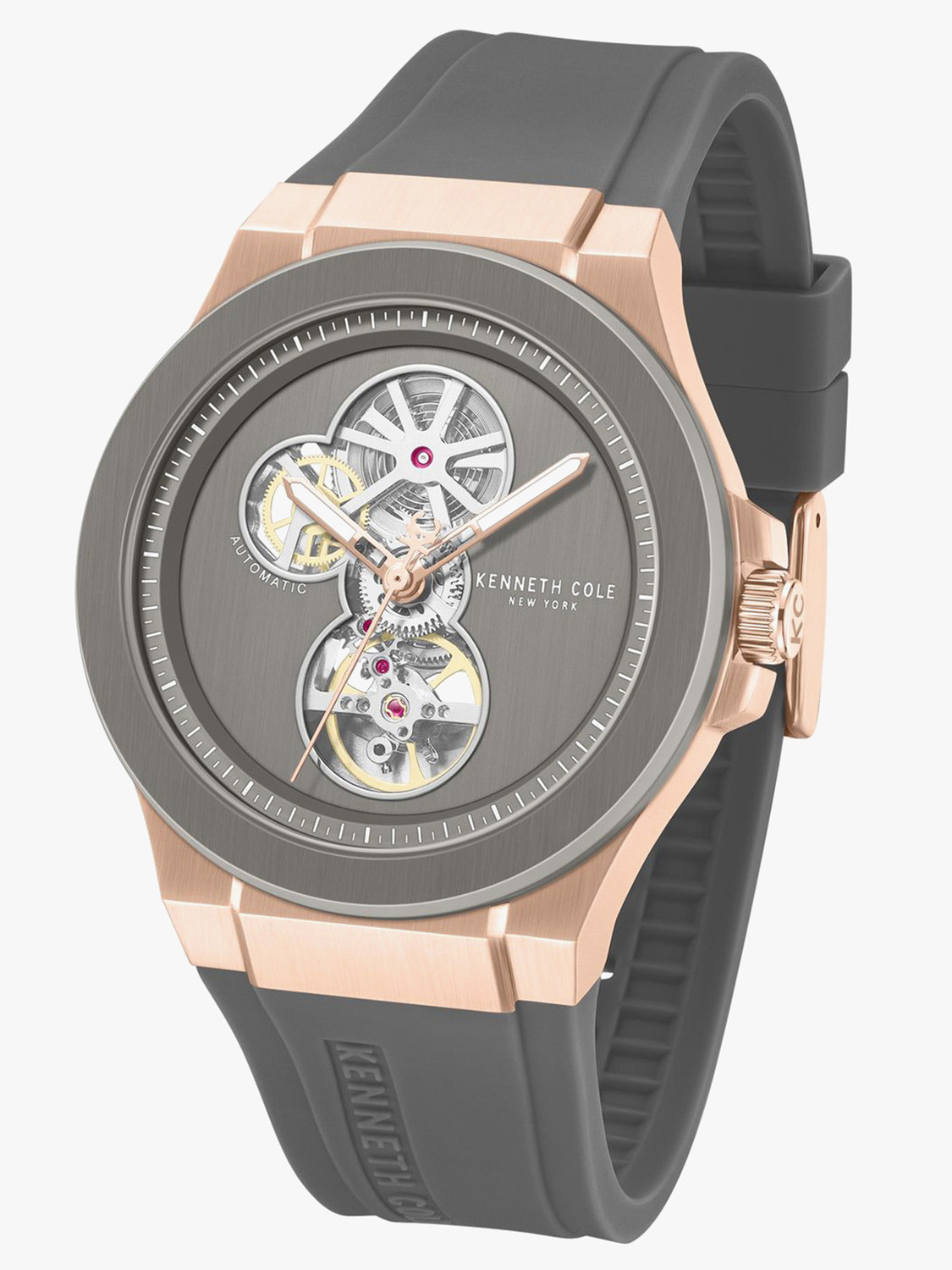 Image of Kenneth Cole Automatic Sport Quartz Black Dial Silver Stainless Steel Strap Analog Watch - For Men