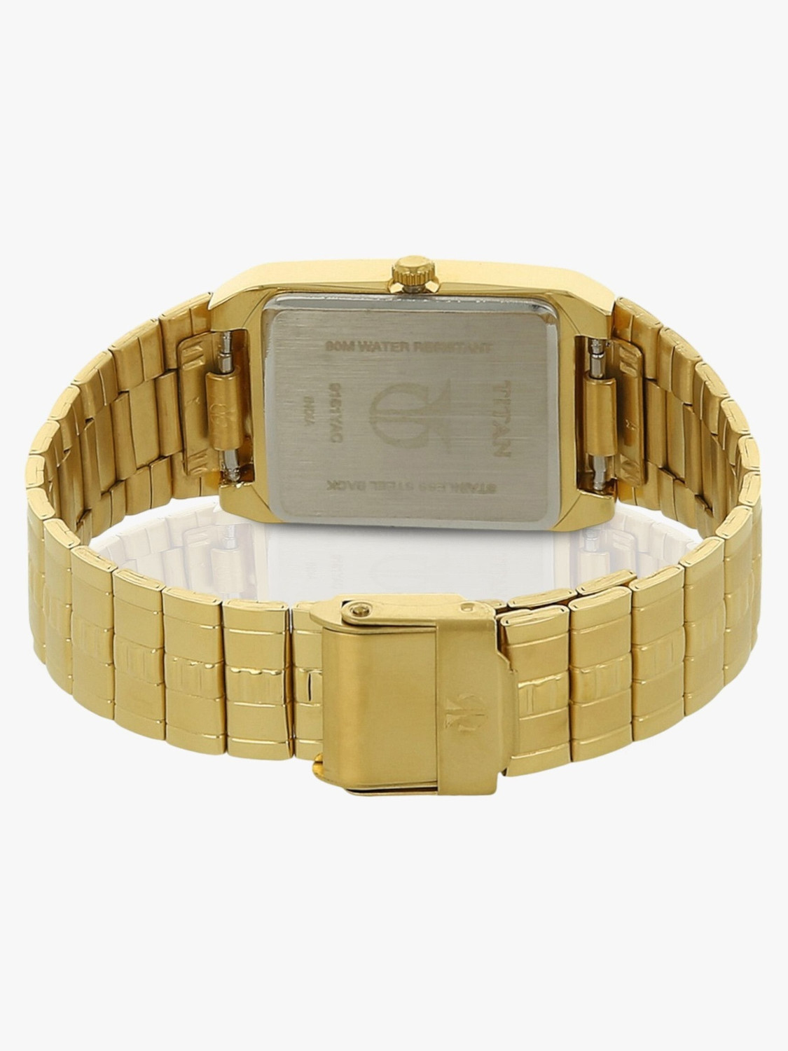 Image of Titan Titan Karishma with Date Black Dial Golden MetalStrap Analog Watch - For Men