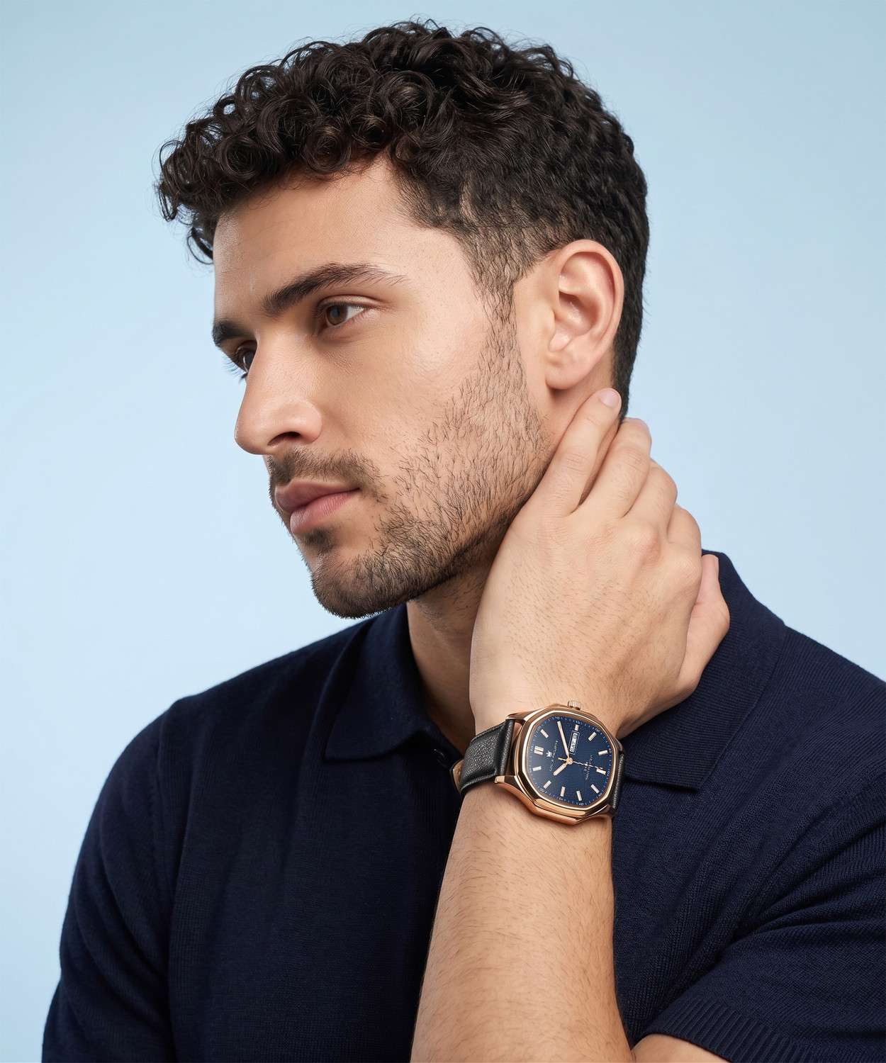 Image of Louis Philippe Day-Date Blue Dial Analog Watch Analog Watch - For Men
