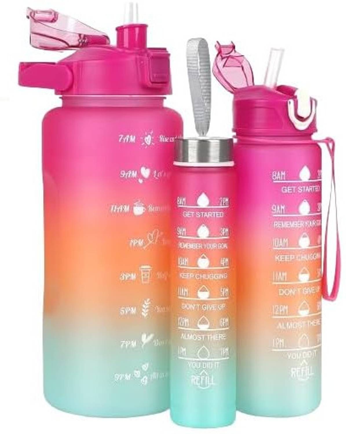 Akhuratha Motivational Water Bottle Time Marker for Sports Gym Camping Outdoor 2000 ml Water Bottles
