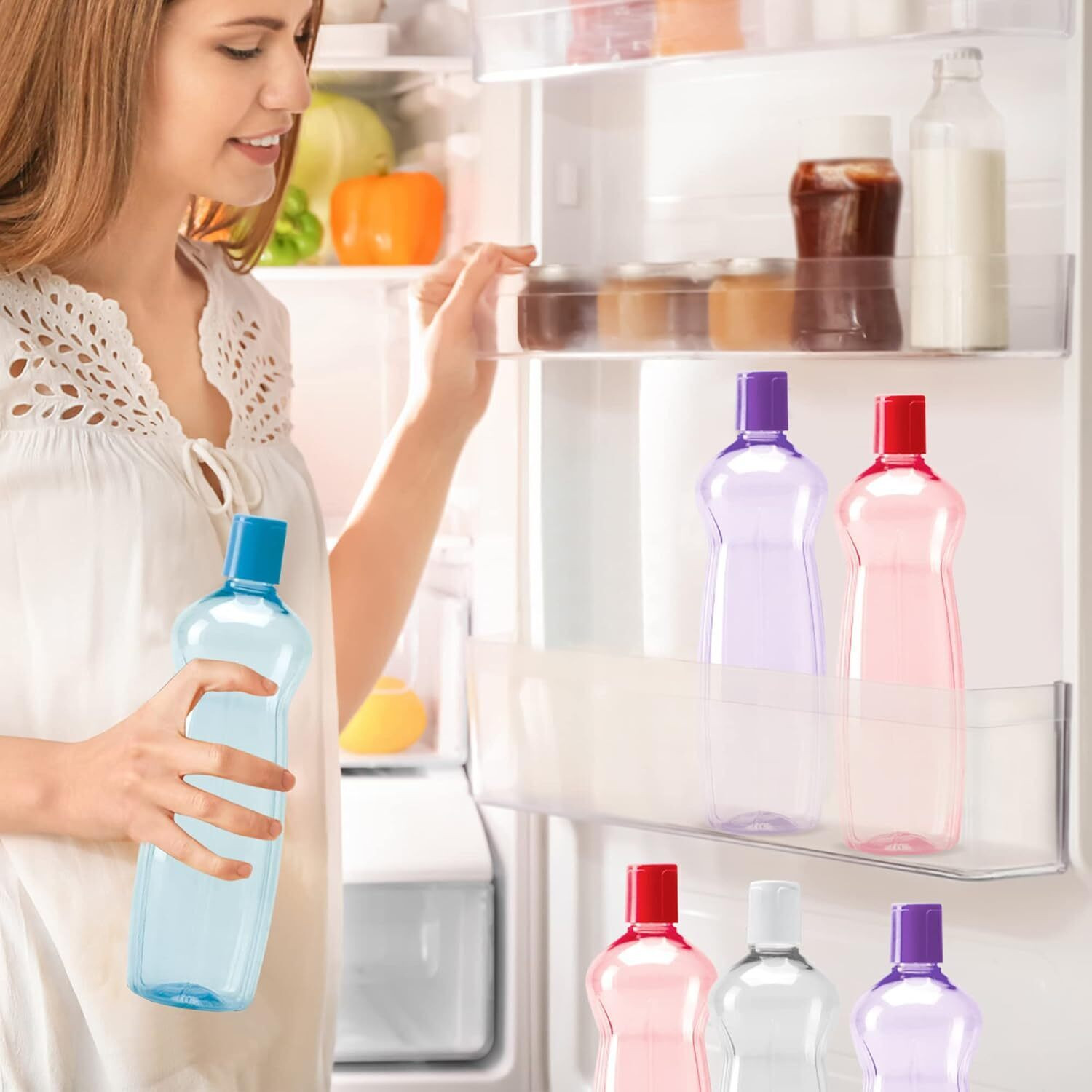 Image of Eos Pacific Pet Water Bottles,1 Litre Each,| BPA Free | Leak Proof 1000 ml Plastic Bottle