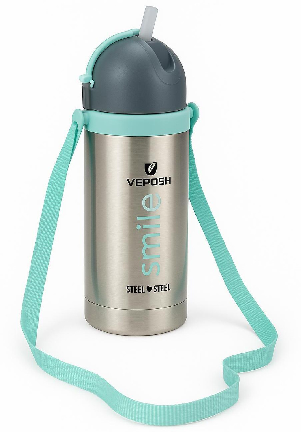 Image of NPE Cute Kids Stainless Steel Water Bottle with Strap | Leak-Proof, BPA-Free 450 ml Water Bottle