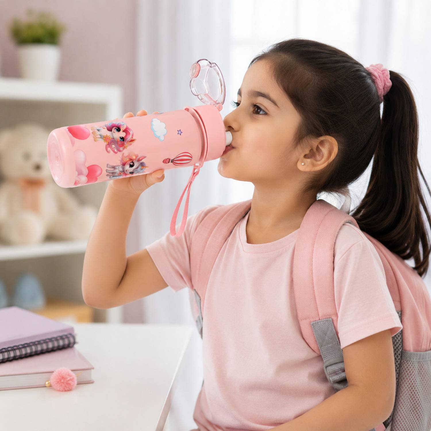 UNICORNWORLD Unicorn 800 ml Pink Water Bottle Pack of 1 - Image 4