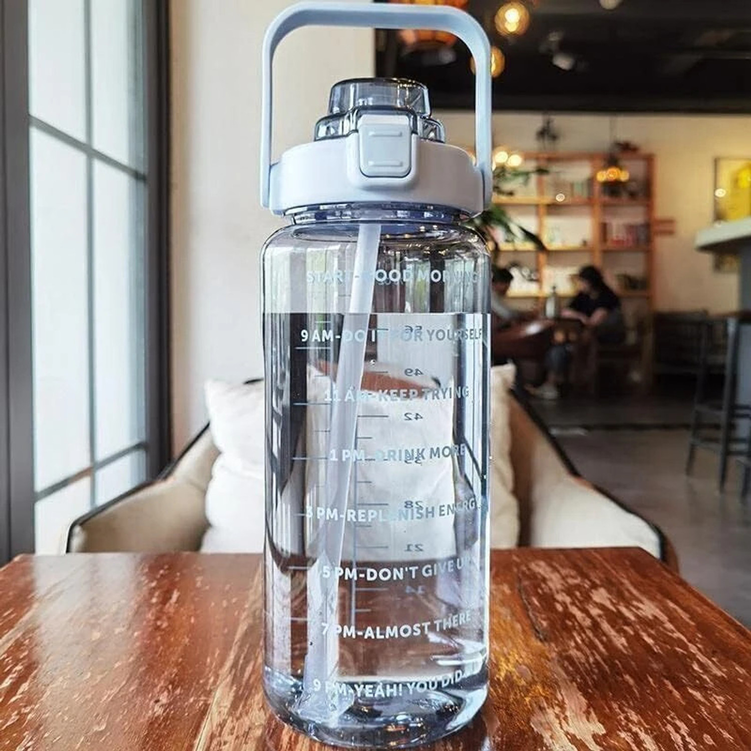 Image of AANZIA Large-Capacity transparent Water Bottle Motivational 2000 ml Bottle 2000 ml Plastic Bottle