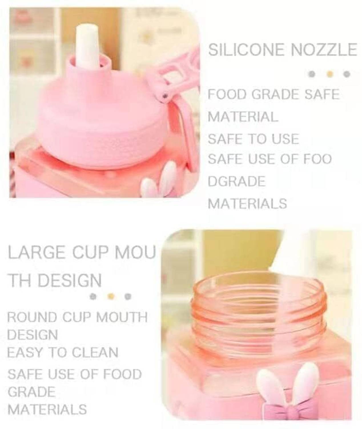 Megika Kawaii 700 ml Water Bottle With Straw - Image 3