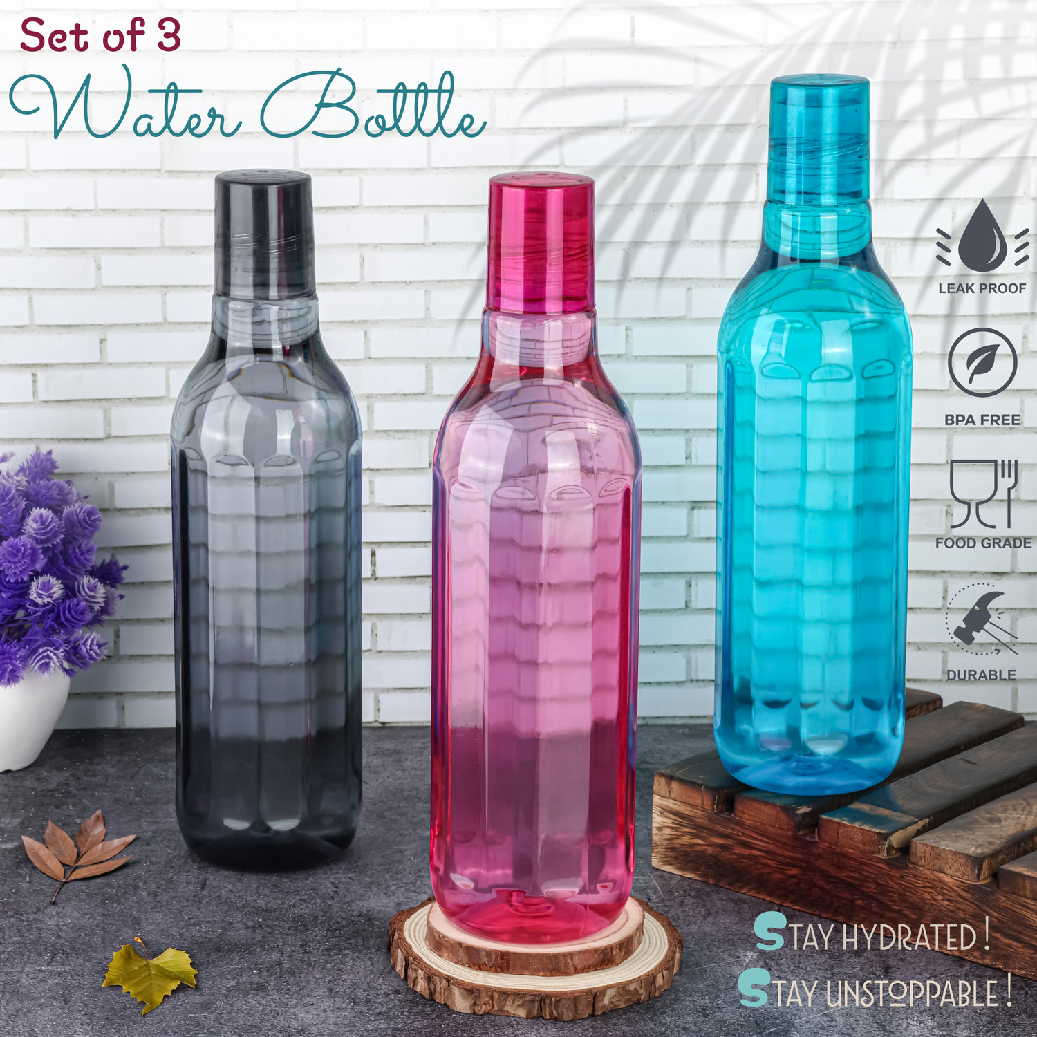 Image of OMORTEX 1000ml Bottle With BPA free Plastic Quality 1000 ml Plastic Bottle