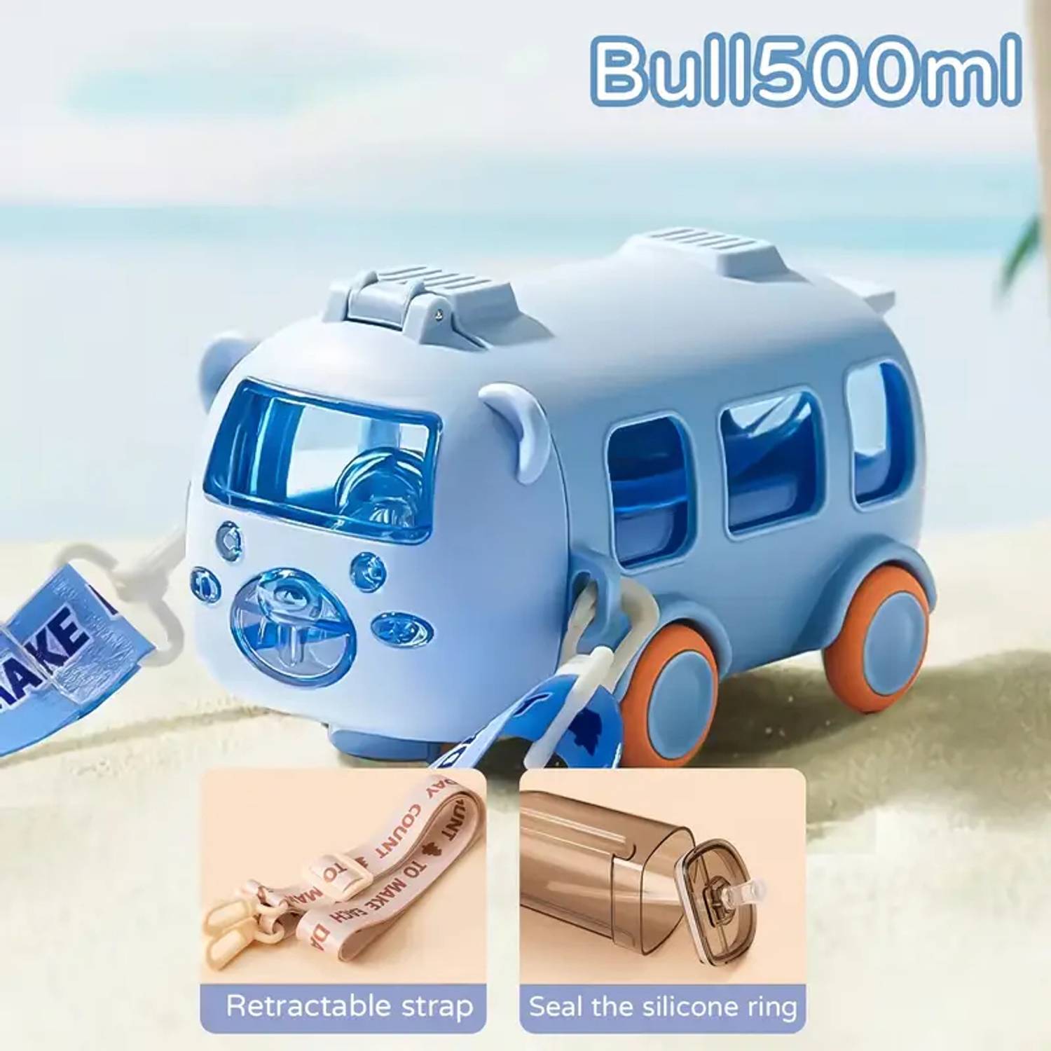 Better Buy Better Buy Double pop up water bottle with strap 500 ml Water Bottle