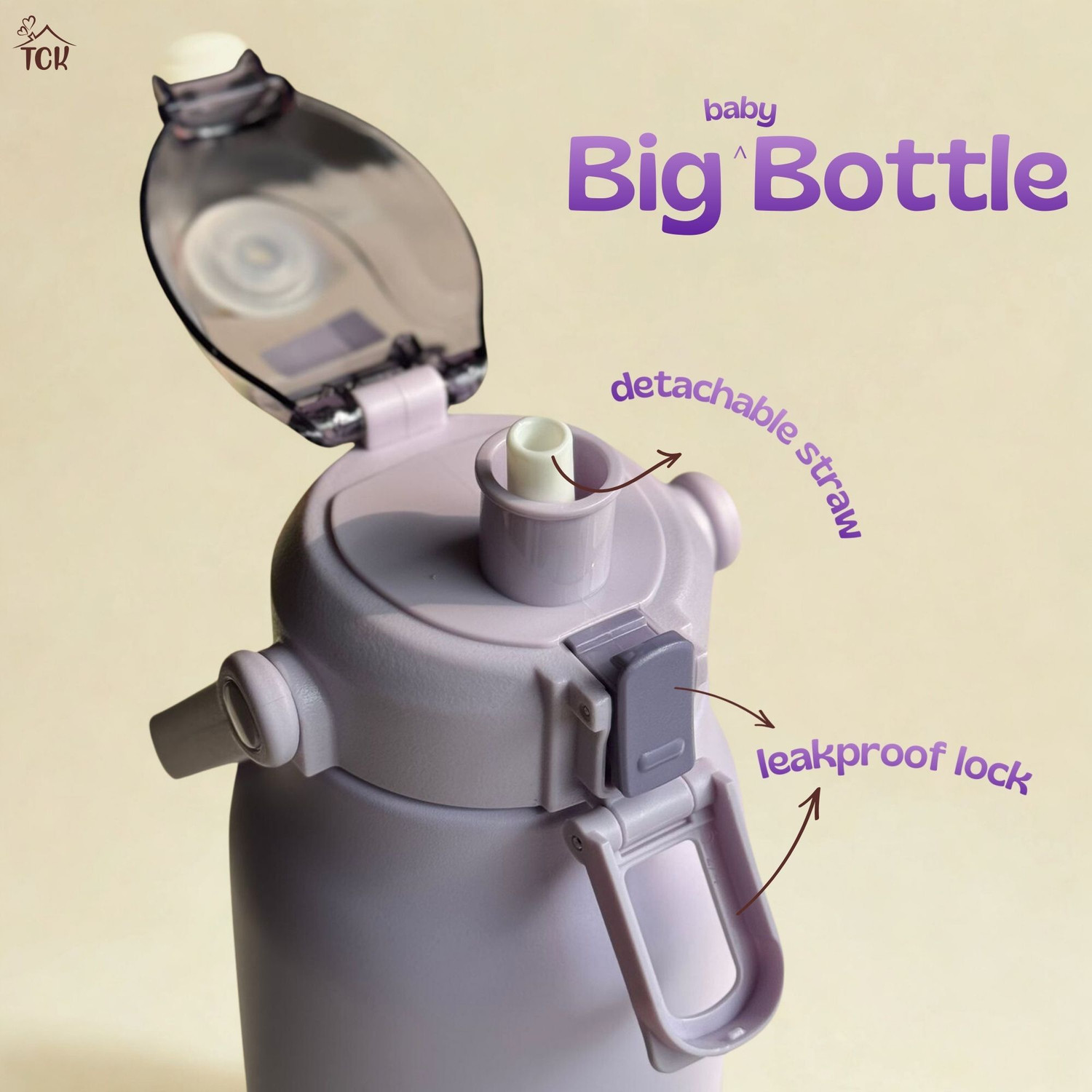 Image of Tck Big Baby Bottle Stainless Steel Insulated Keeps Cold 10 Hrs Hot 7 Hrs 1300 ml Water Bottle