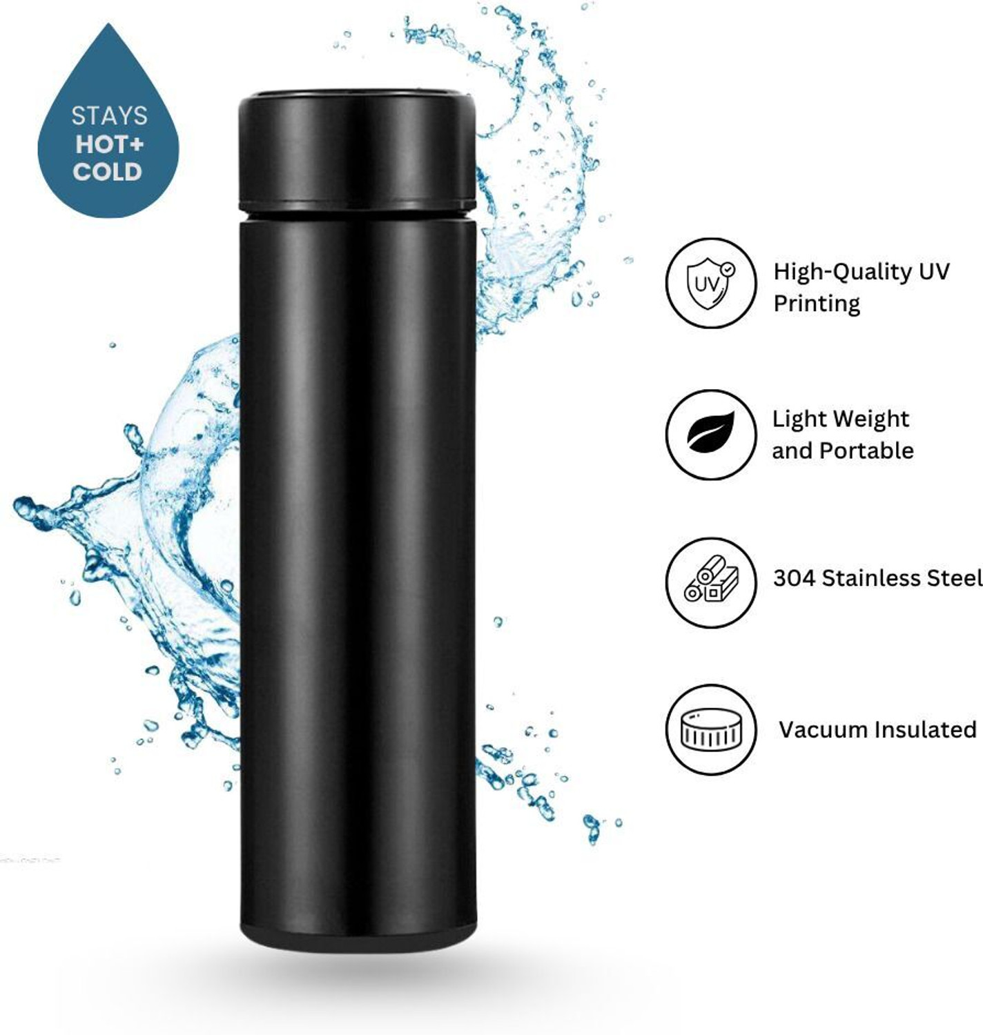 Image of Harsh Hasthkala One Piece Trio Anime Black Stainless Steel 500 ml Water Bottle