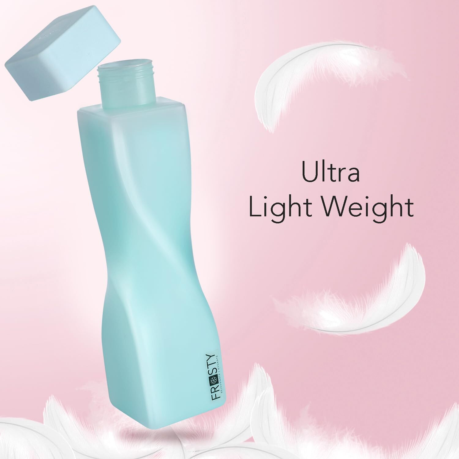 Image of ZROY ENTERPRISE Twisted Water Bottle 1000 ml Leak Proof Fridge Bottle, Freezer Safe Reusable 998 ml Glass Bottle