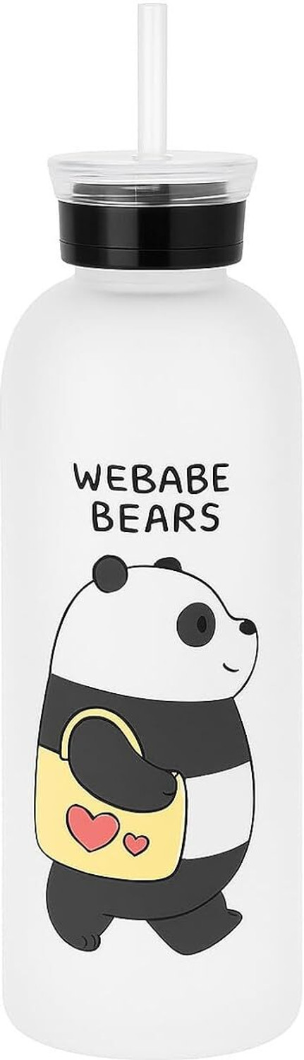 Image of TechTrove Cute Bear Straw Water Bottle ( 1000 ml Water Bottle