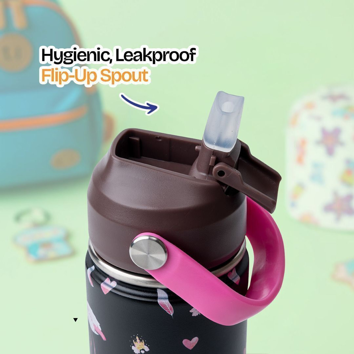 Image of MyneeMoe Zippy Stainless Steel Sipper Water Bottle for Kids School & Travel 550 ml Water Bottle