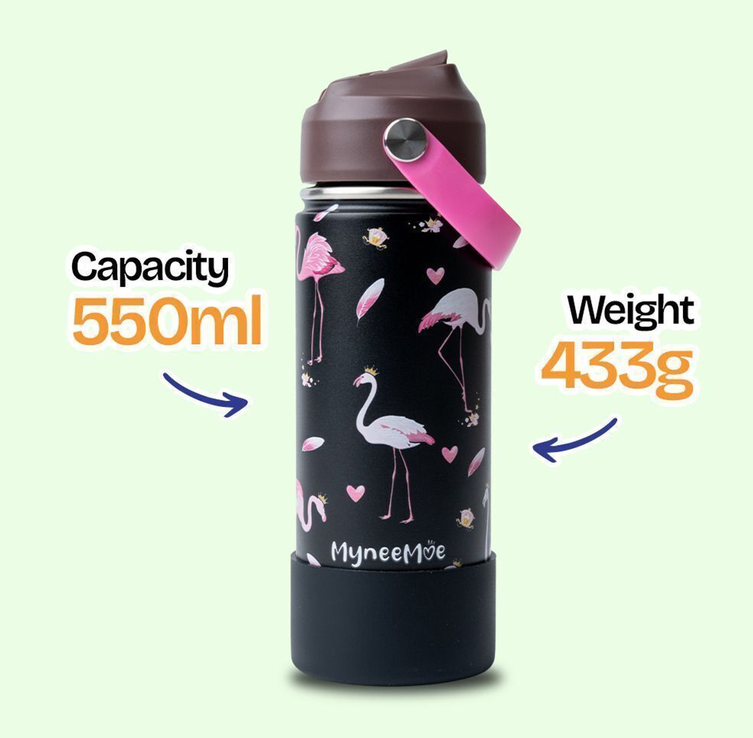 Image of MyneeMoe Zippy Stainless Steel Sipper Water Bottle for Kids School & Travel 550 ml Water Bottle