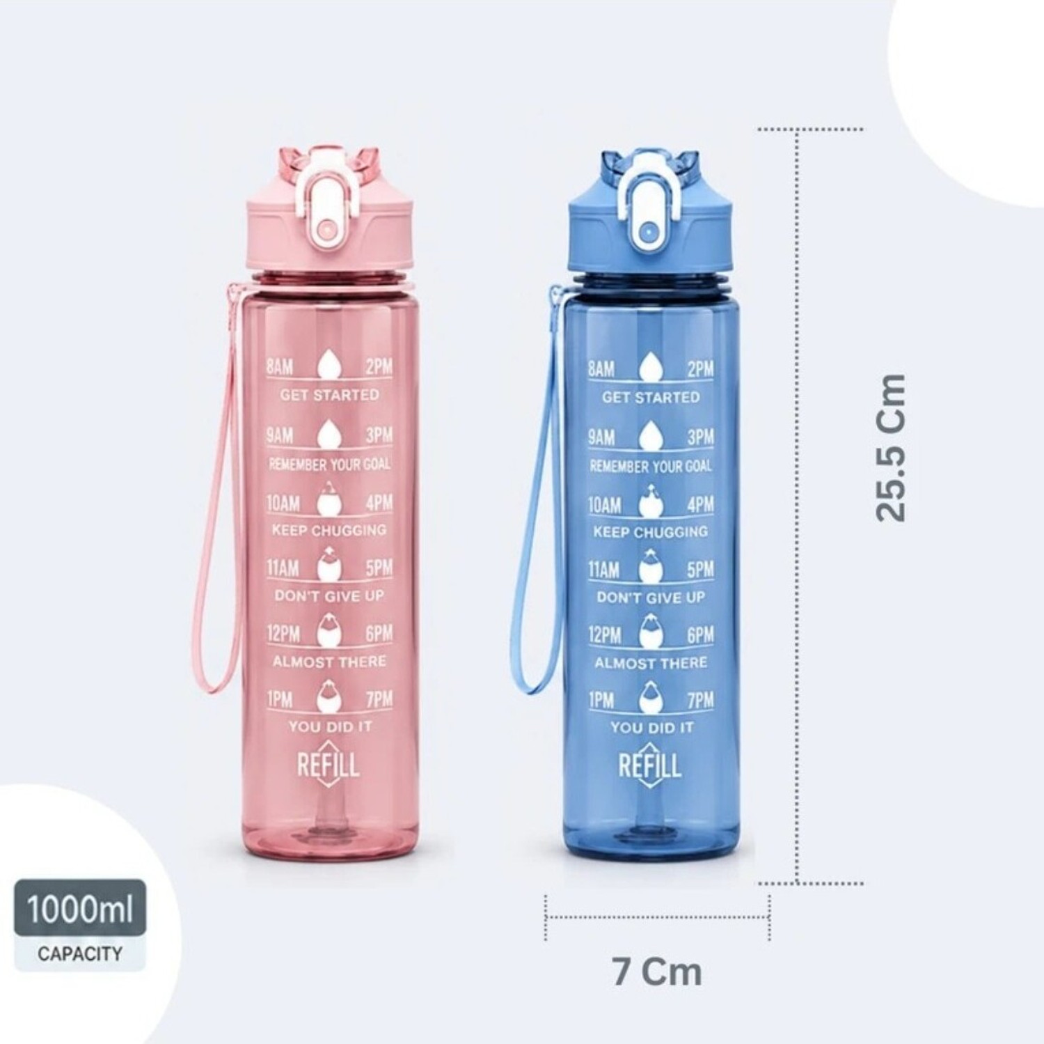 Image of Yamuna Kawaii Water Bottle with Straw and Sticker, Kawaii Bear Water Bottle 900 ml Water Bottles