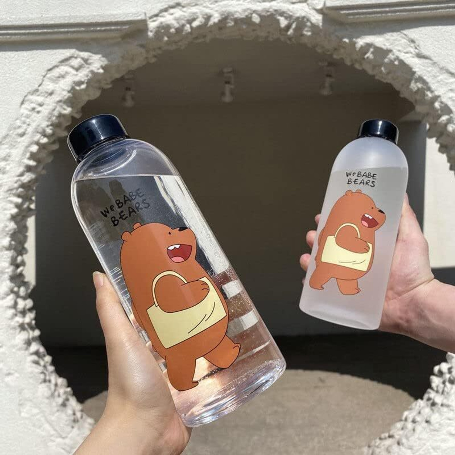 Image of TechTrove Cute Bear Straw Water Bottle ( 1000 ml Water Bottle