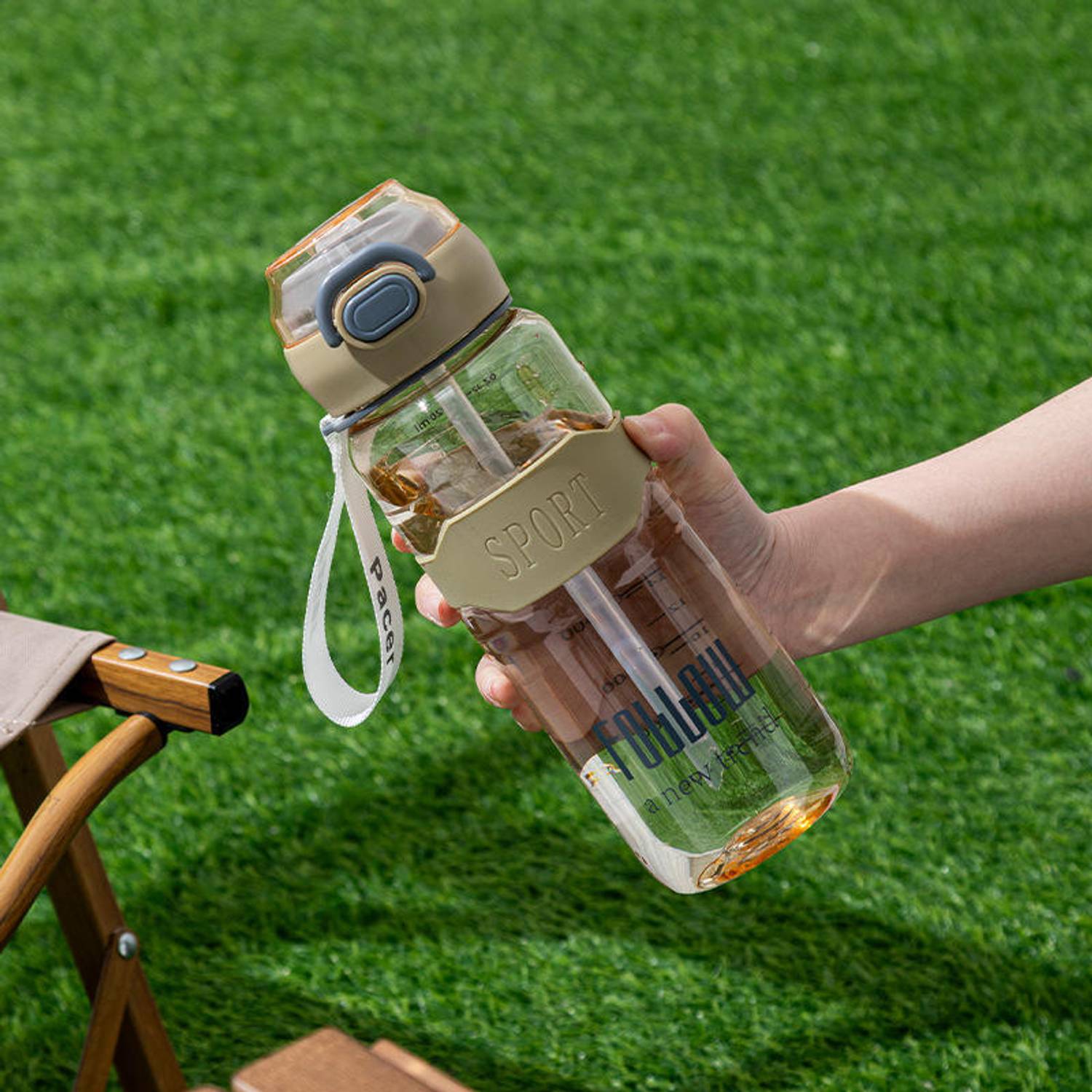 x pulse Portable Straw Fancy Plastic Water Bottles Double Drink Cup Children Cute Straw 410 ml Water Bottle