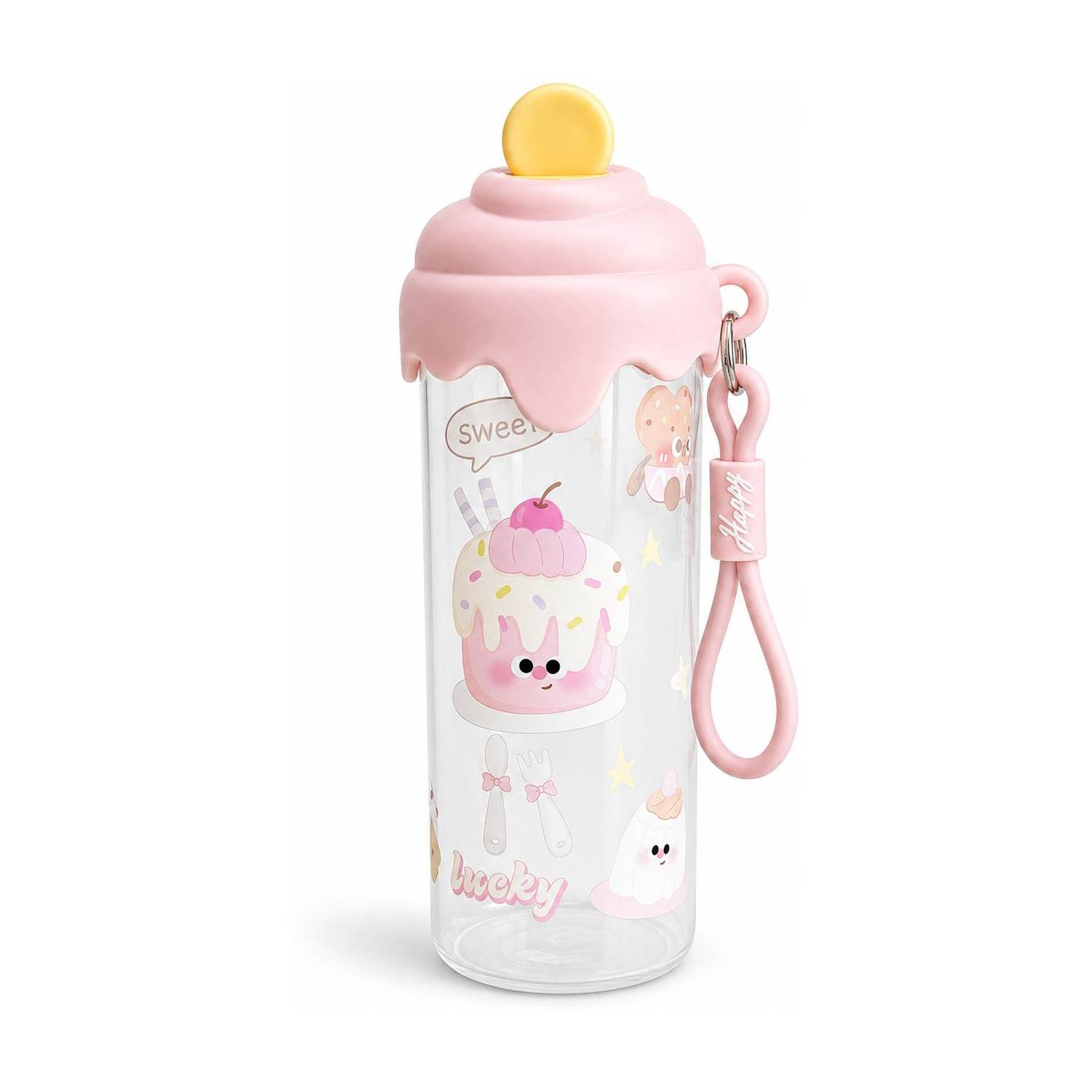 ADC ENTERPRISES Cute Cartoon Printed Water Bottle 750 ml Leak Proof Plastic Sipper Bottle 750 ml Water Bottle