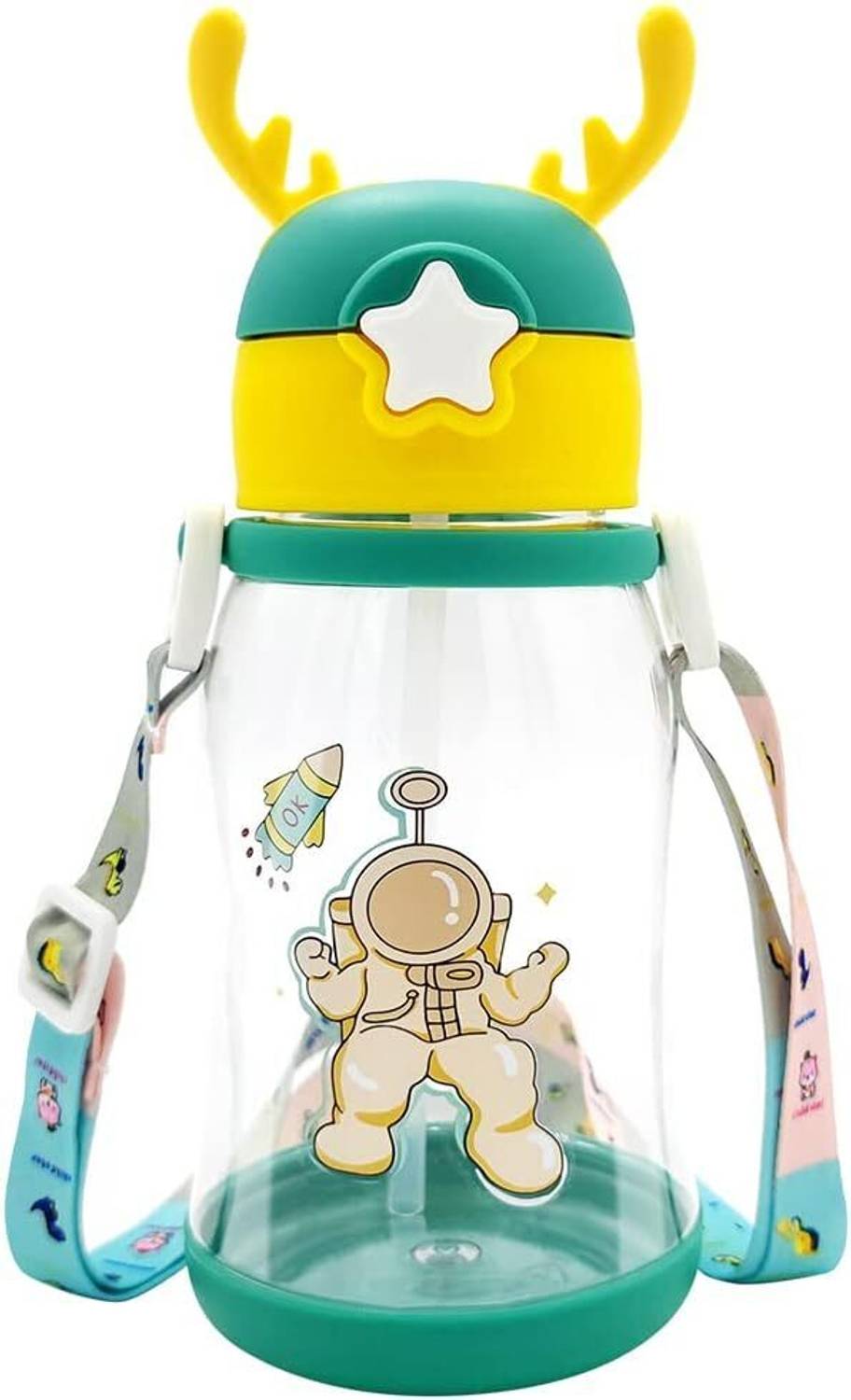 amola Rabbit Kids School water Bottle for girls and boys With Strap 600ml (Pack of 1,