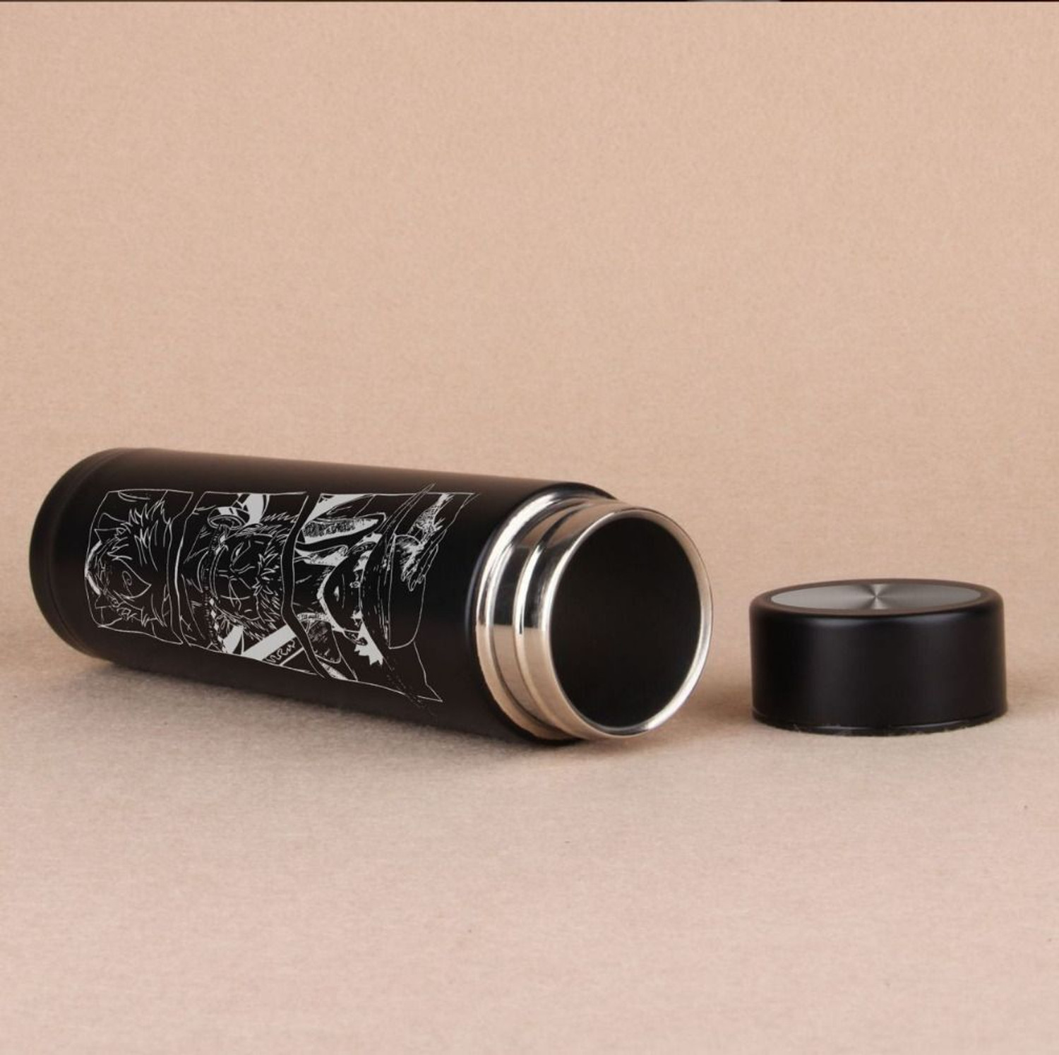 Image of Harsh Hasthkala One Piece Trio Anime Black Stainless Steel 500 ml Water Bottle