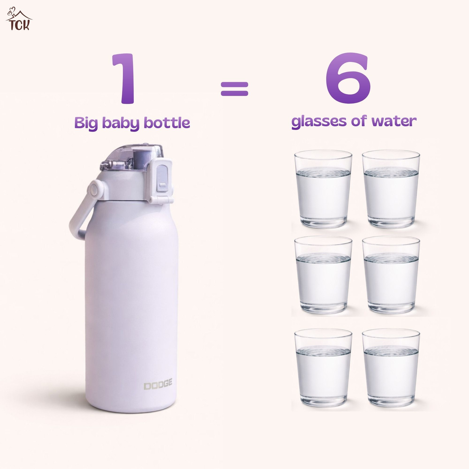 Image of Tck Big Baby Bottle Stainless Steel Insulated Keeps Cold 10 Hrs Hot 7 Hrs 1300 ml Water Bottle