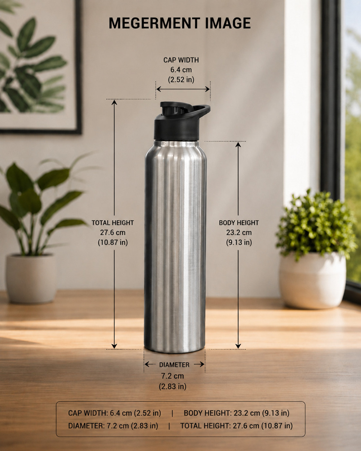 Image of ARADHANA STEEL AquaFlow Series 1000 ml Water Bottles