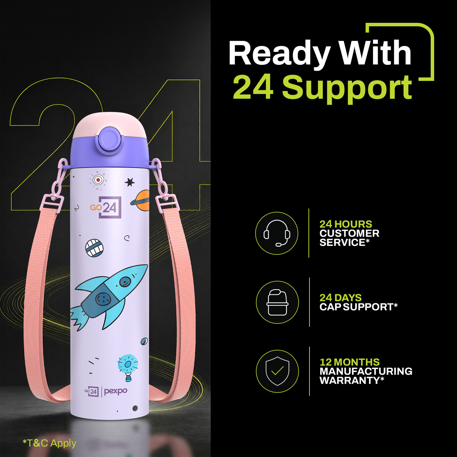Image of Go24 Sporty ISI Certified UV Printed Kids Water Sipper - For School, Home, Picnic 700 ml Water Bottle