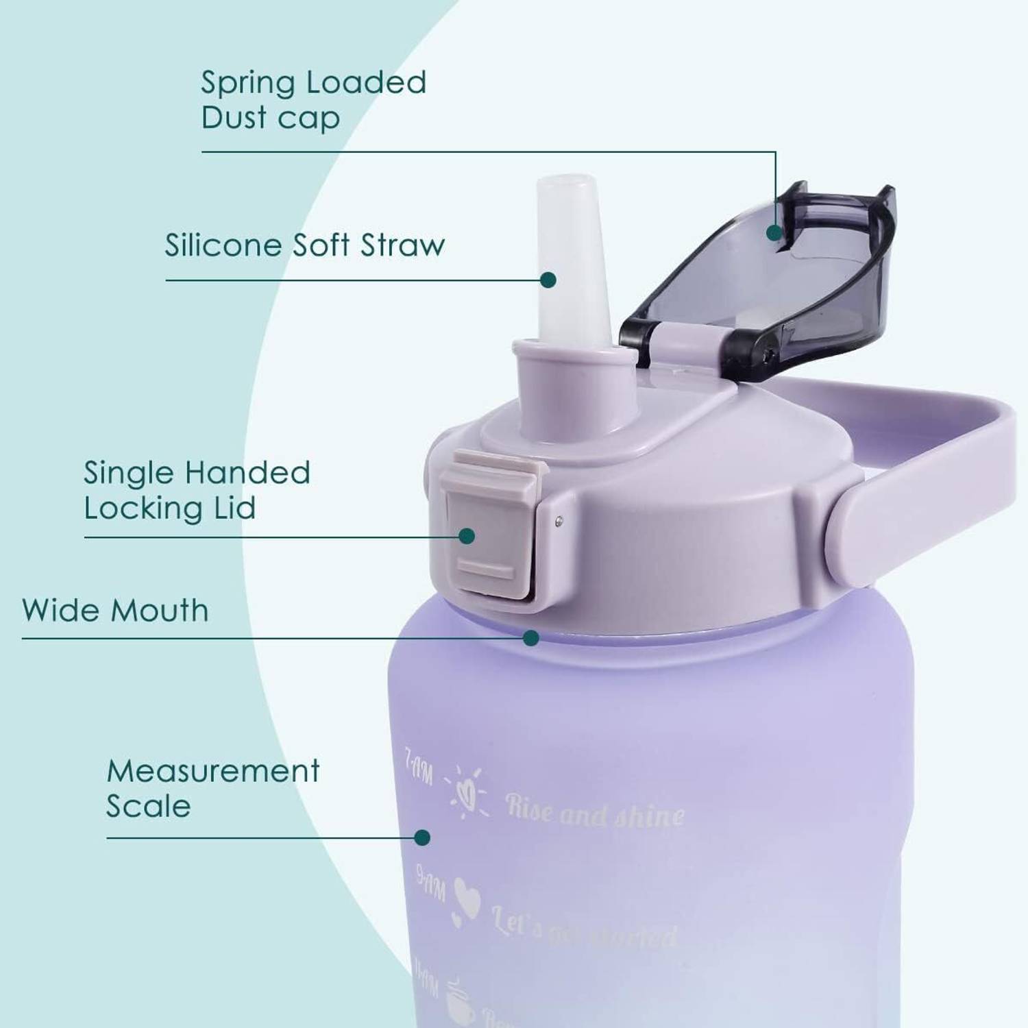 JTG 3-Pack Water Bottles 2000ML, 900ML, 300ML Pack of 3 - Image 5