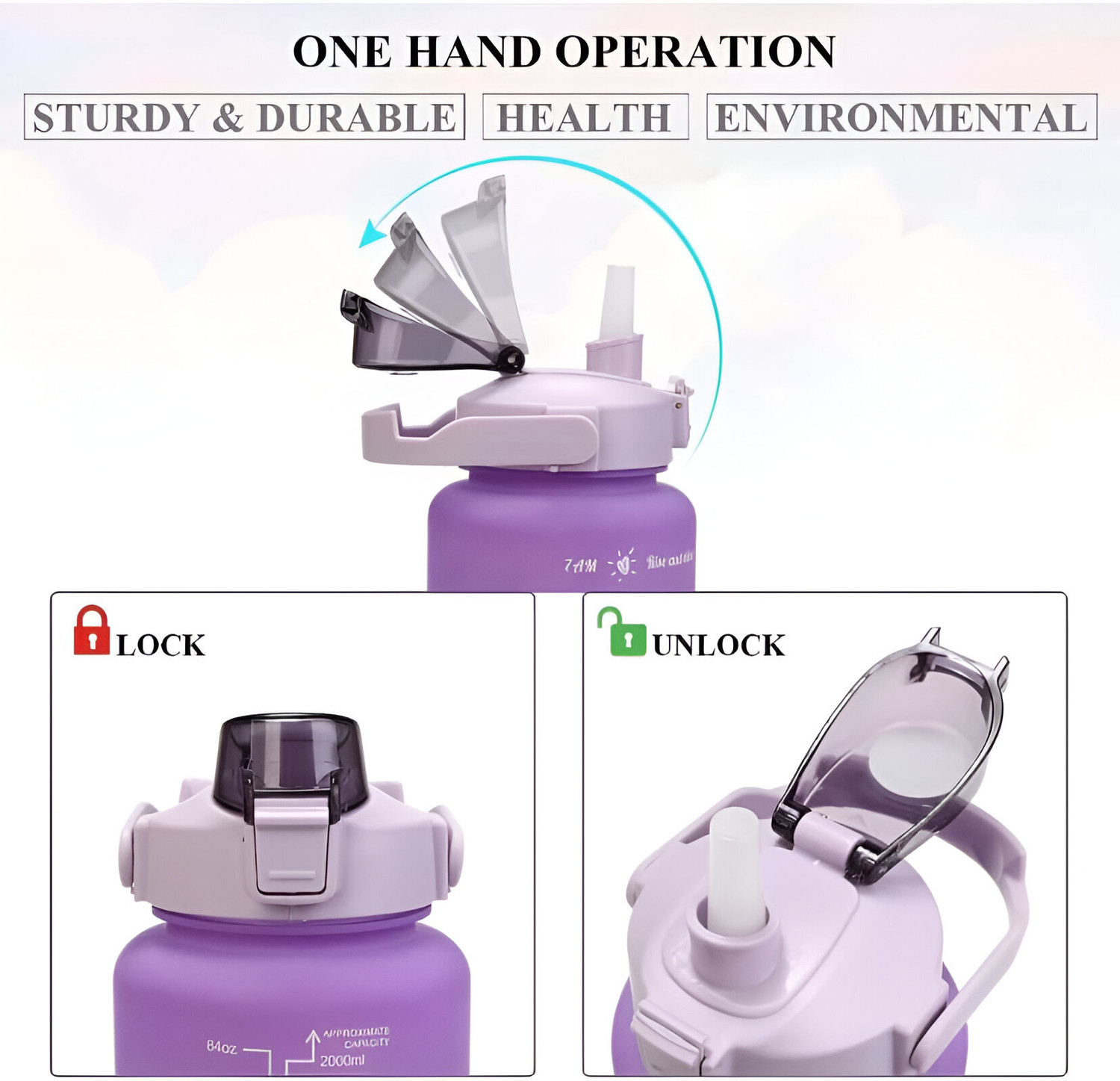 Image of Virtuous 3200 BPA Free Leak Proof Combo Water Bottle Set 3200 ml Silicone Bottle
