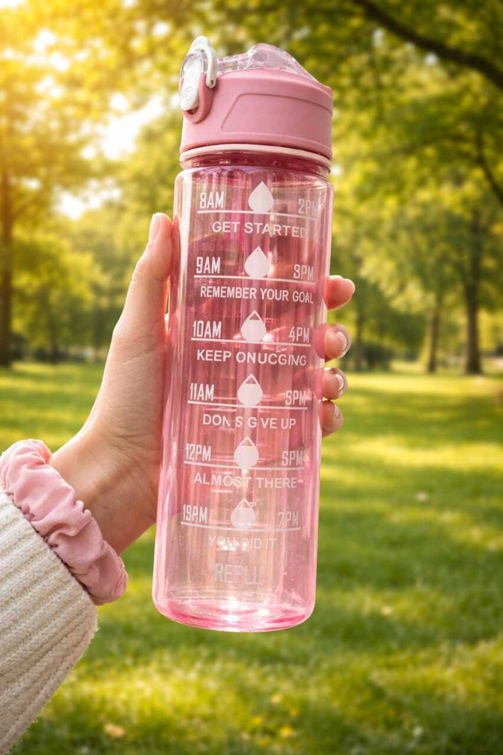 Image of CUbeVentures Hydrofit Motivational Water Bottle 900 ml with Time Marker & Straw 900 ml Water Bottle