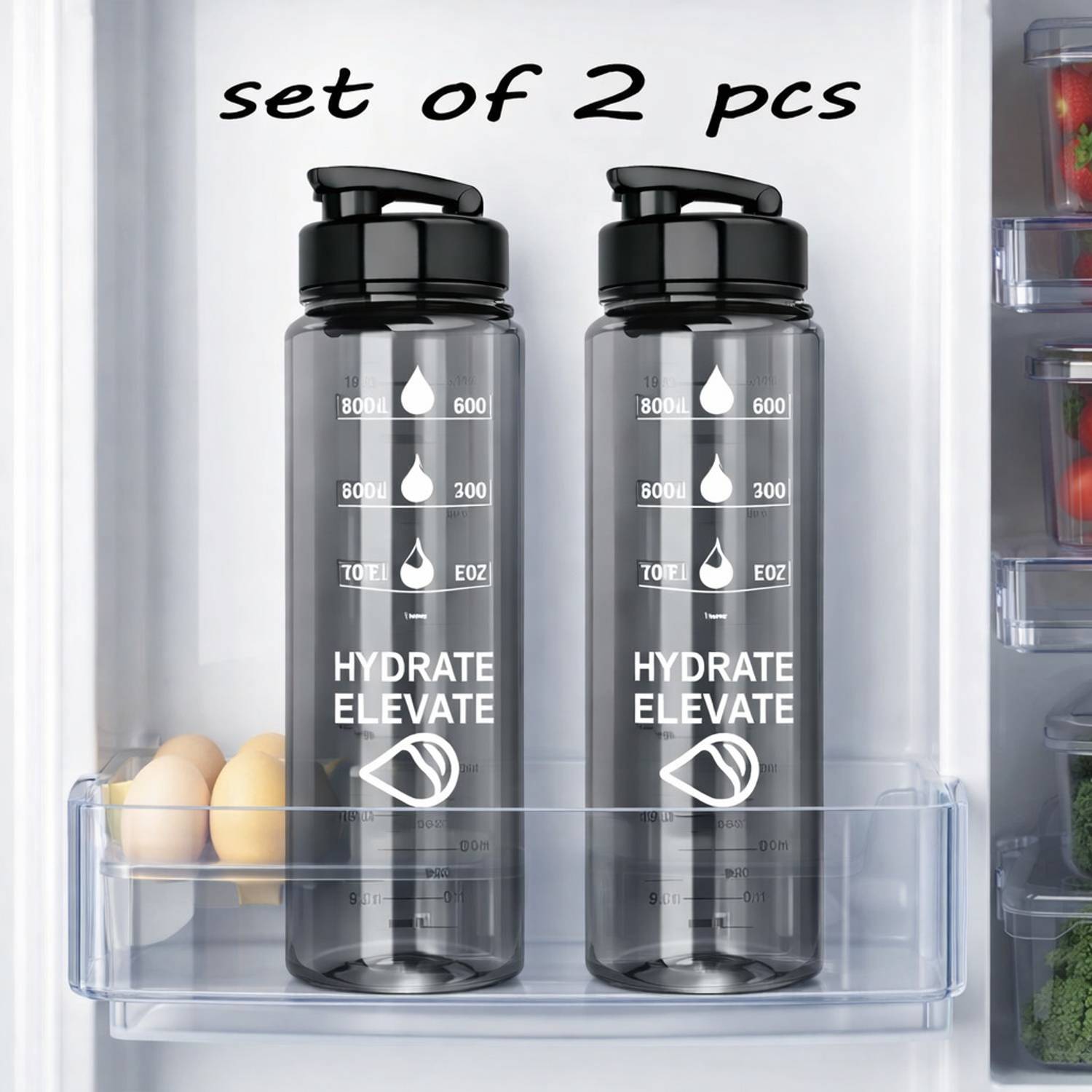 vedprime Water Bottle 2 Pack 1L Pack of 2 · 1 L (2 L total) - Image 2
