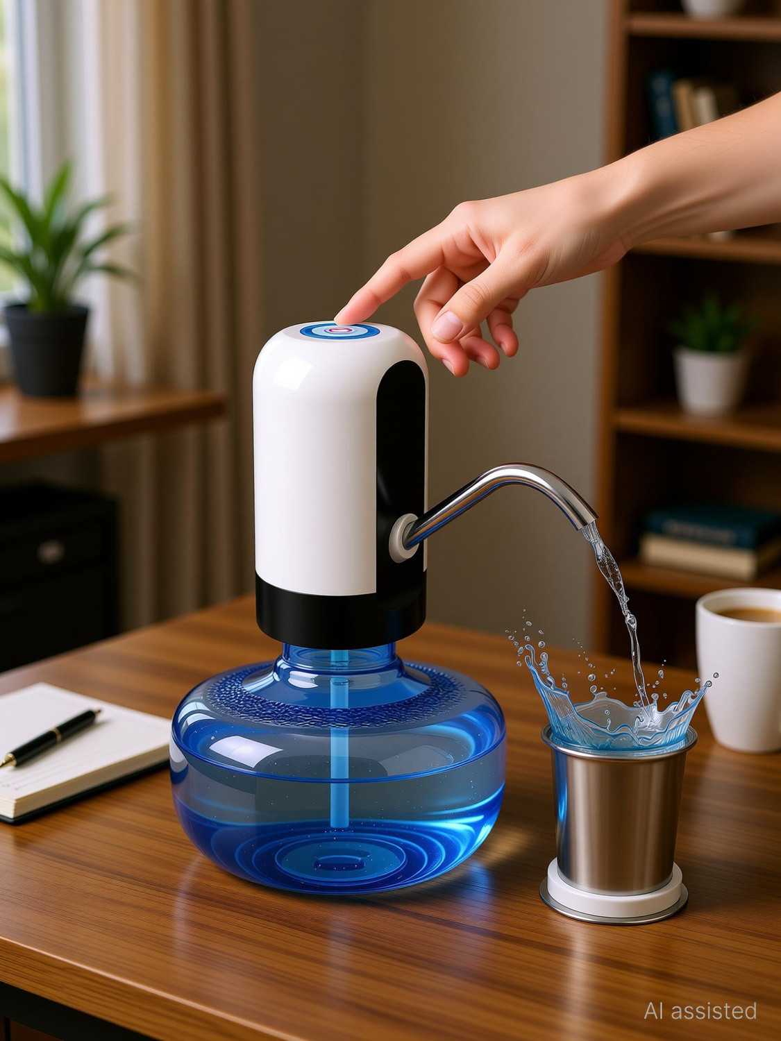 Image of P K INTERNATIONAL Water Dispenser Pump, USB Charging Compatible For 5L To 20 Litre Can Bottled Centrifugal Water Pump