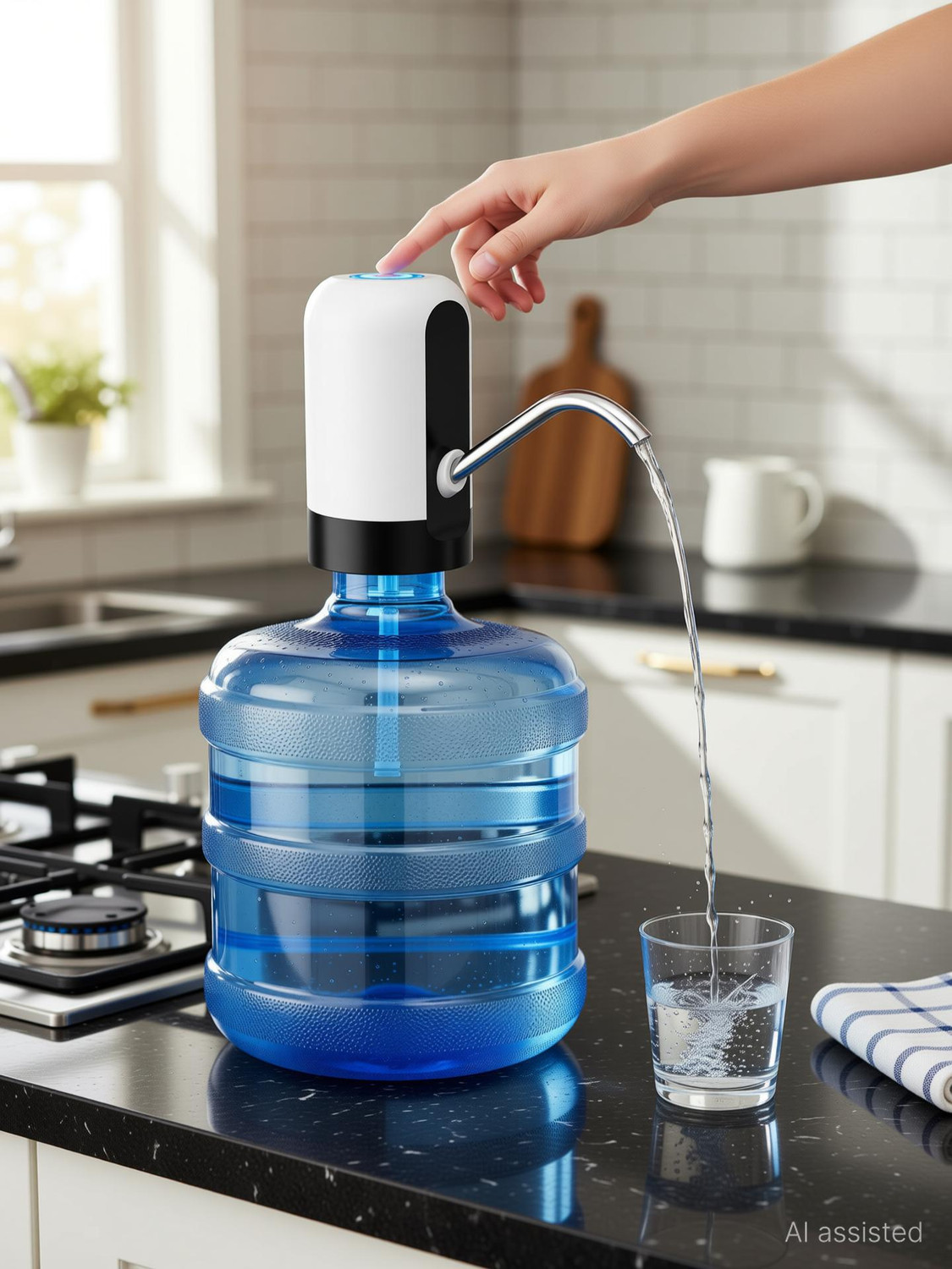 Image of P K INTERNATIONAL Water Dispenser Pump, USB Charging Compatible For 5L To 20 Litre Can Bottled Centrifugal Water Pump