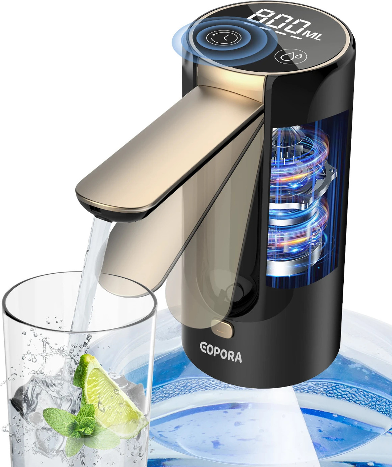 Image of Eopora Foldable Water Dispenser Pump for 20 Litre Bottle, Rechargeable Water Dispenser Bottom Loading Water Dispenser