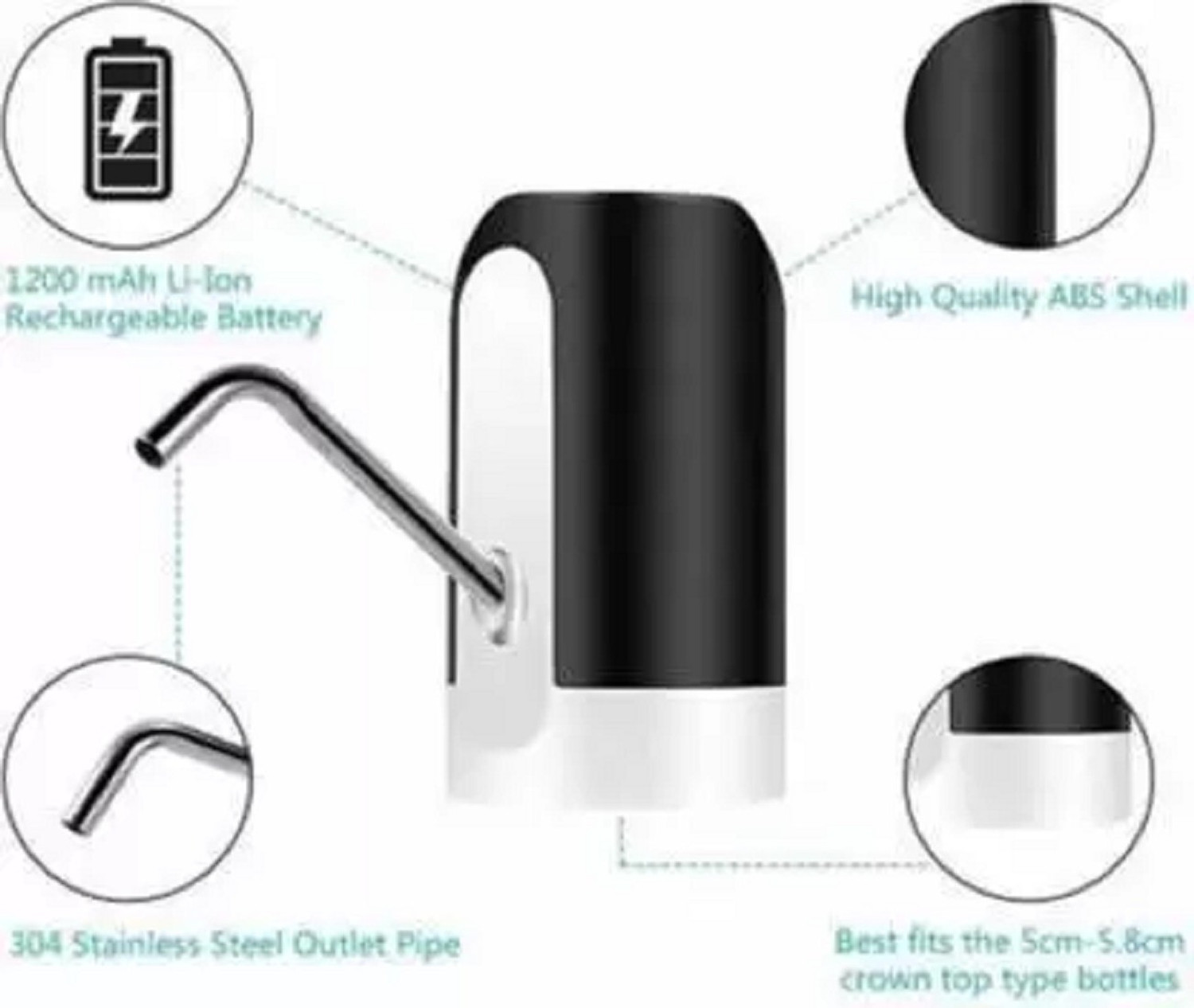 Image of HITECH KITCHEN Automatic Water Pump, Water Dispenser Pump, Drinking Water Jar Pump for Universa Bottled Water Dispenser