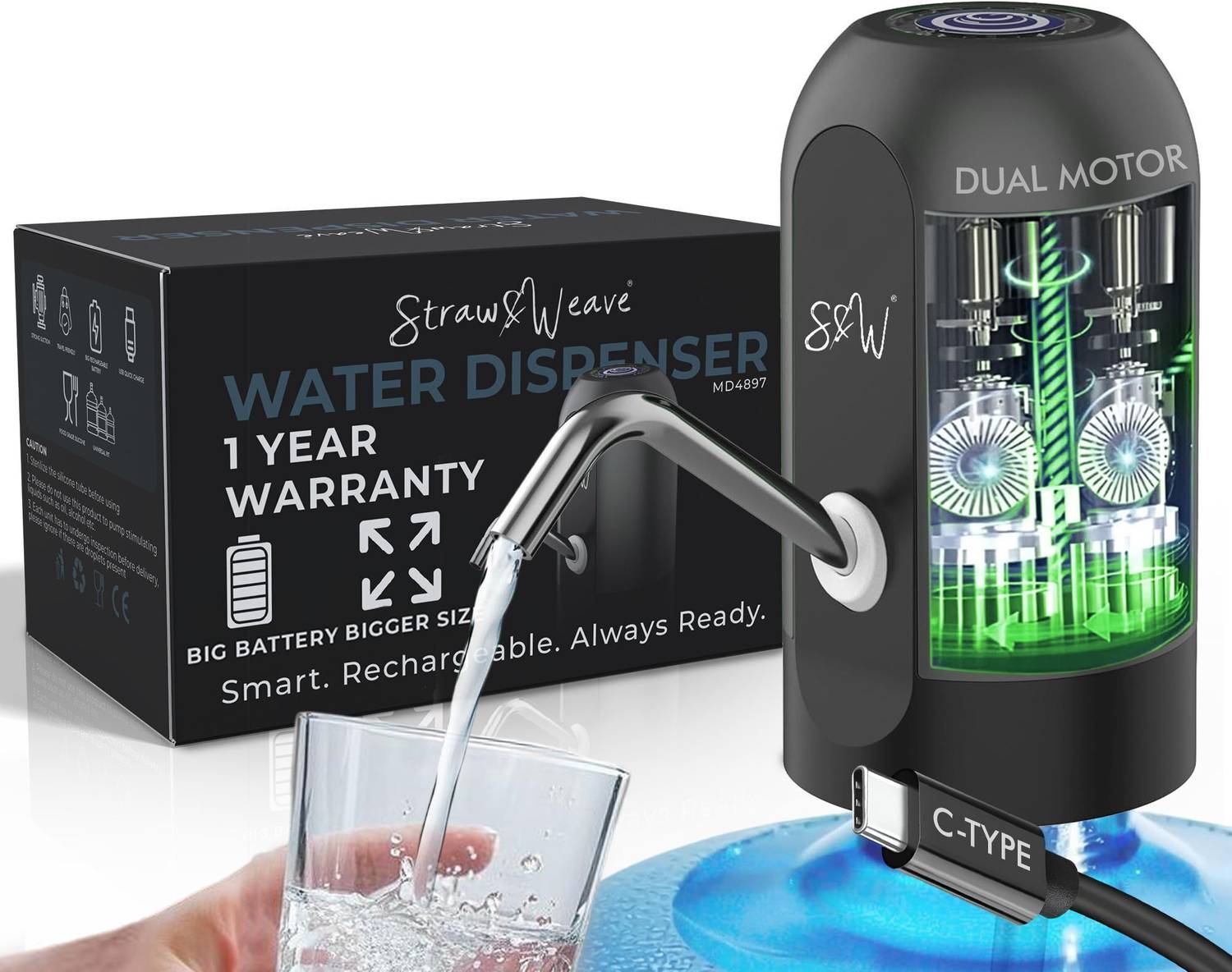 Straw&Weave C-Type Automatic Water Dispenser Pump for 20 Litre 1
