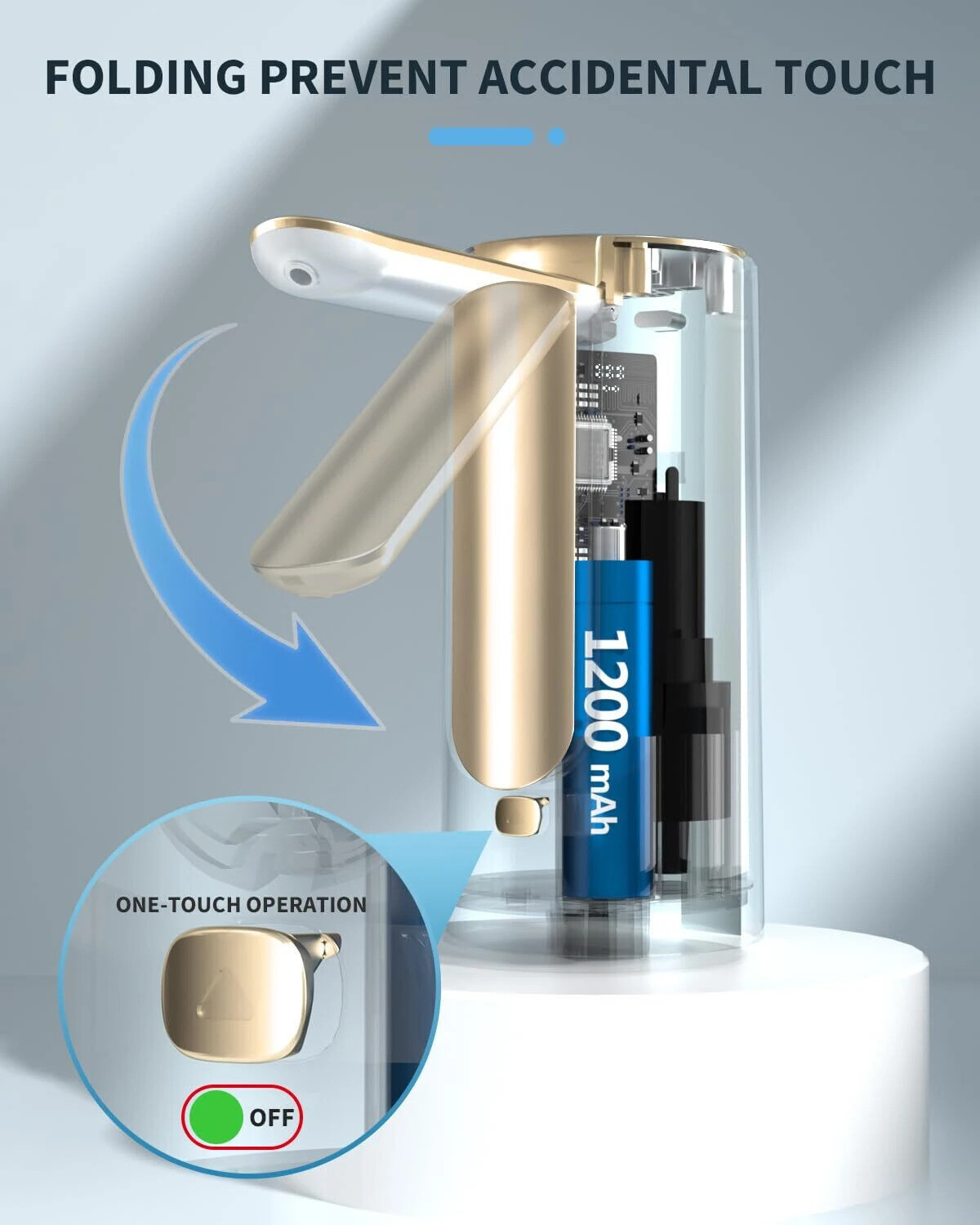 Image of Eopora Foldable Water Dispenser Pump for 20 Litre Bottle, Rechargeable Water Dispenser Bottom Loading Water Dispenser