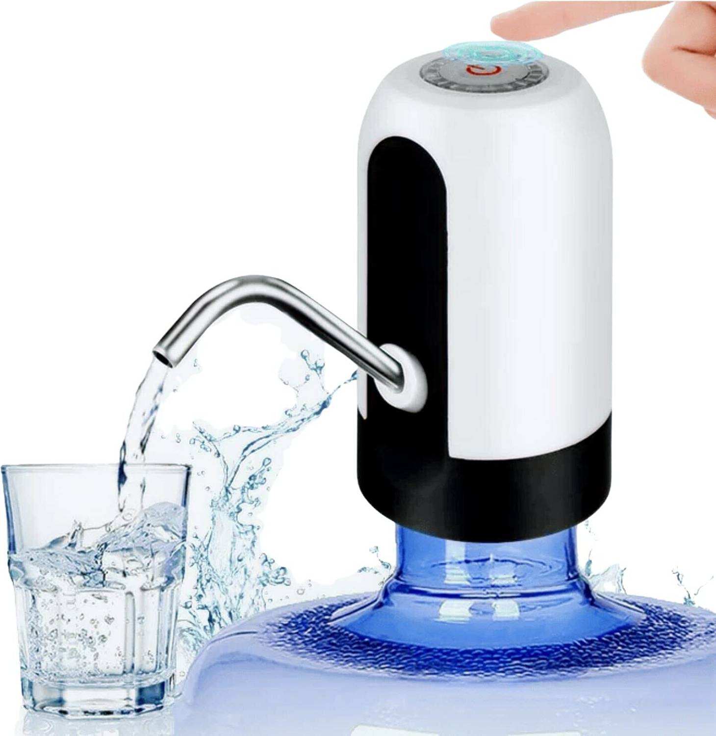 Capitalpoint Electric Water Bottle Pump Dispenser with USB Charging Cable Bottled Water Dispenser