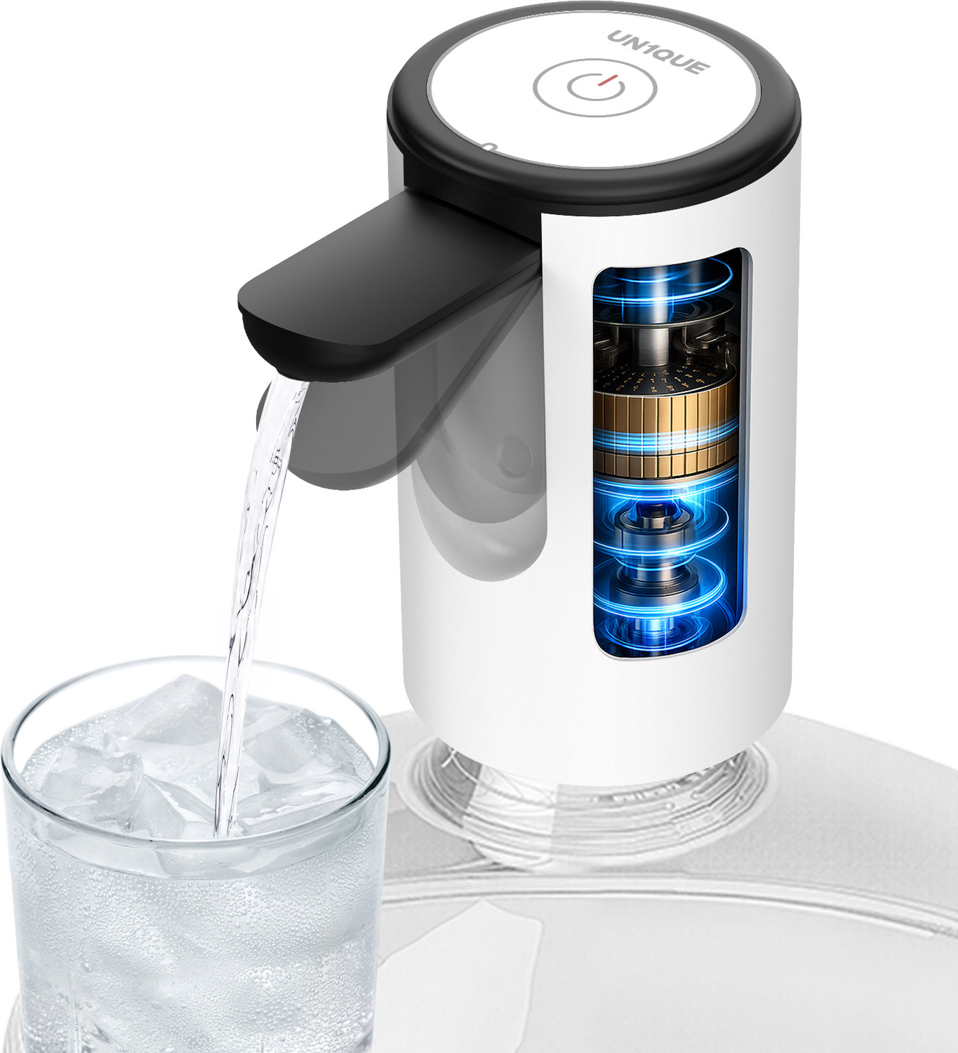 Image of UN1QUE Foldable & Rechargeable Water Dispenser Pump, Portable Automatic Wireless Bottom Loading Water Dispenser