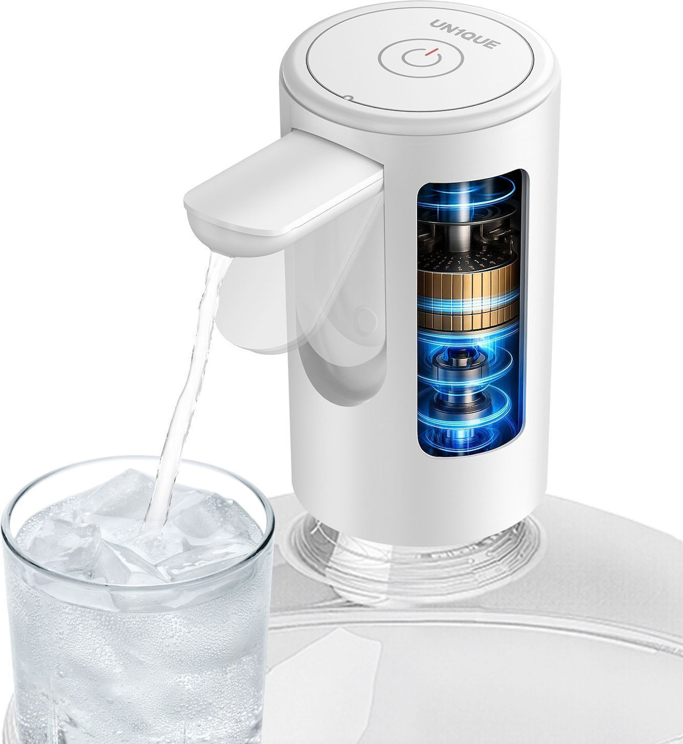 Image of UN1QUE Foldable & Rechargeable Water Dispenser Pump, Automatic Portable Wireless Bottom Loading Water Dispenser