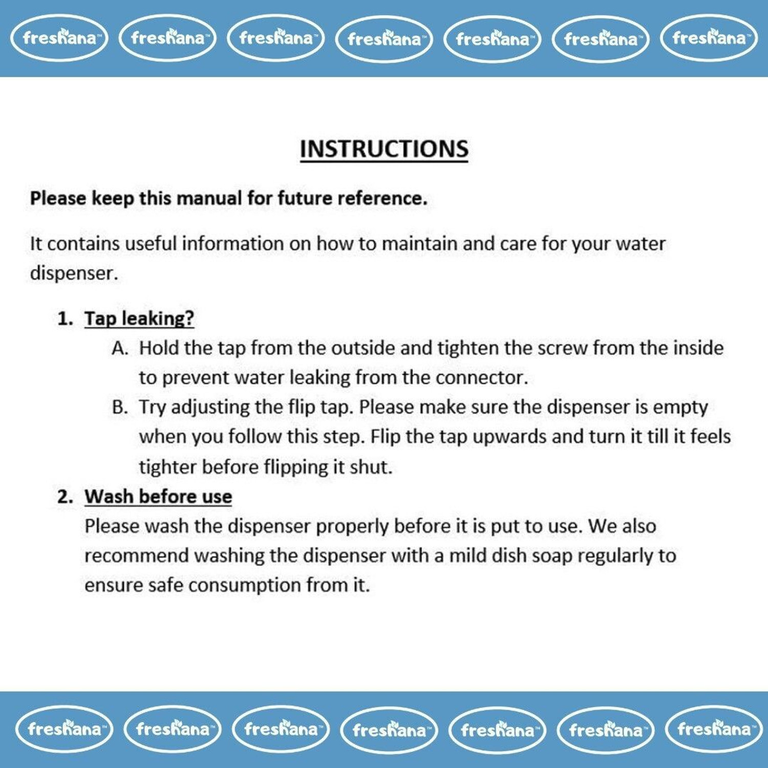 Image of freshana Blue Water Dispenser Can (8 Ltrs) Water Camper Jar for Travel /House /Office Bottled Water Dispenser