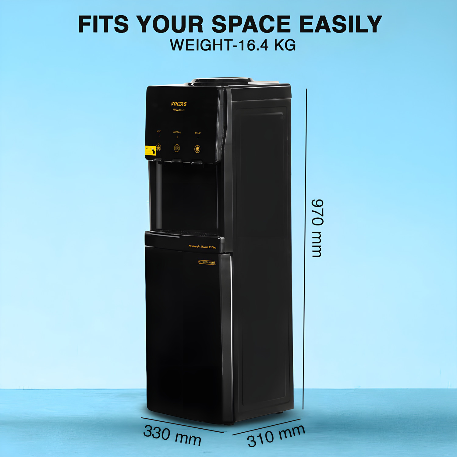 Image of Voltas 6210369 Bottled Water Dispenser with Cold, Hot & Normal Water | Durable & Sleek Design | Low Power Consumption | Environment Friendly | 1Year Brand Warranty