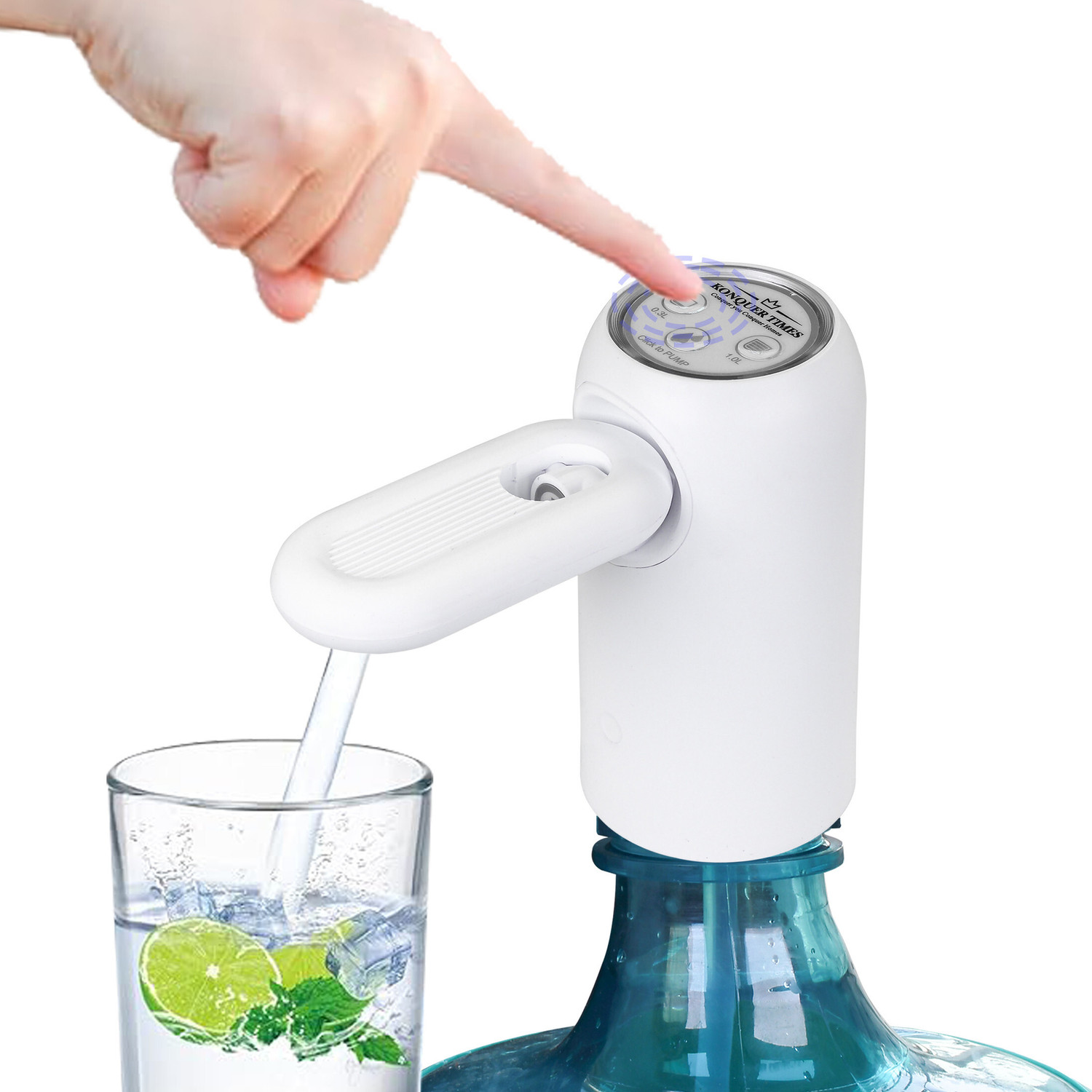 Image of Konquer TimeS Automatic Wireless Water Dispenser Pump 3rd Gen Double motor Super Fast Pumping Bottled Water Dispenser