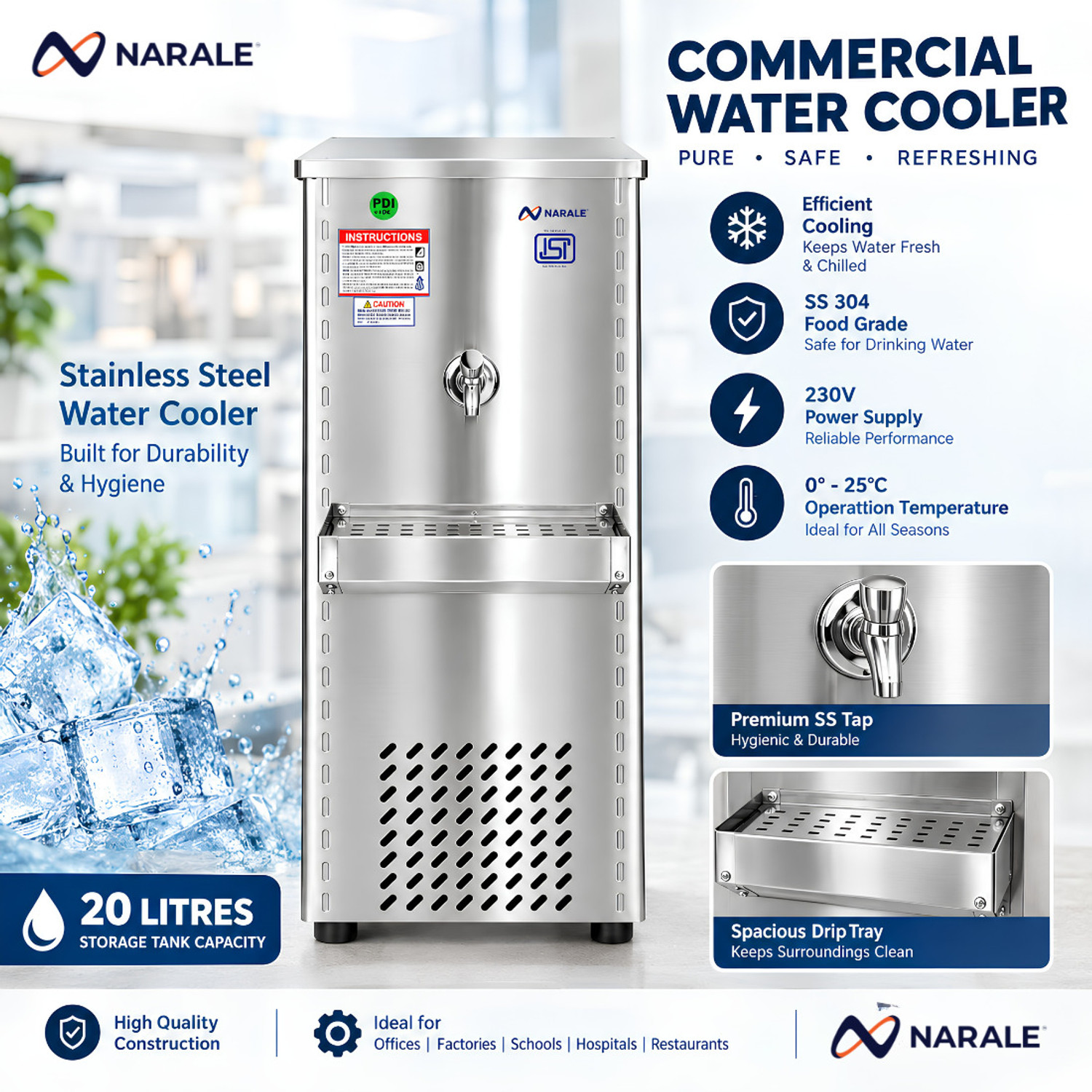 Image of Narale NS WC 20 Top Tank Bottom Loading Water Dispenser
