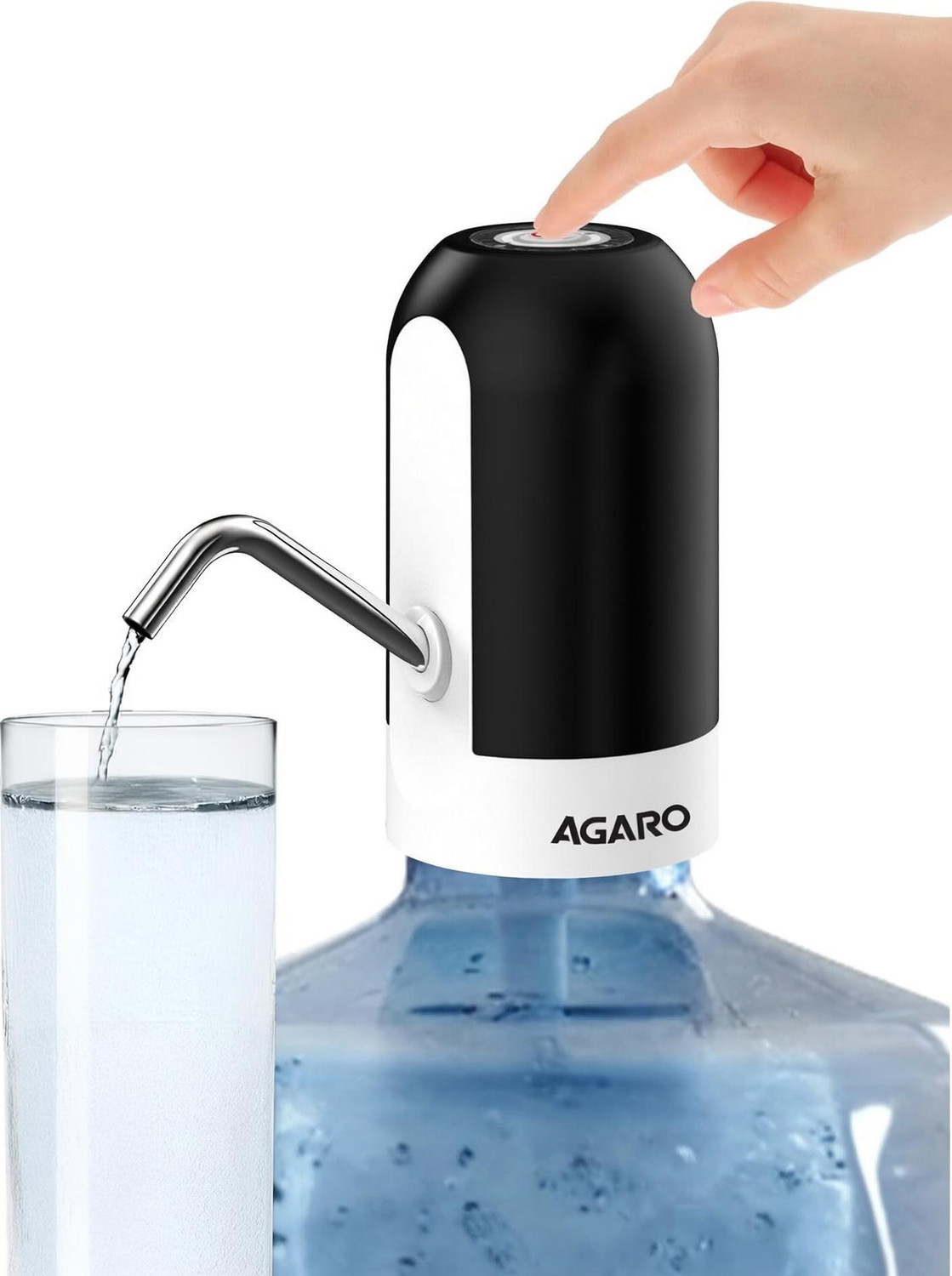 Image of AGARO Delite Electric Water Dispenser Pump for 20 Litre Water Bottle | USB Charging Bottom Loading Water Dispenser