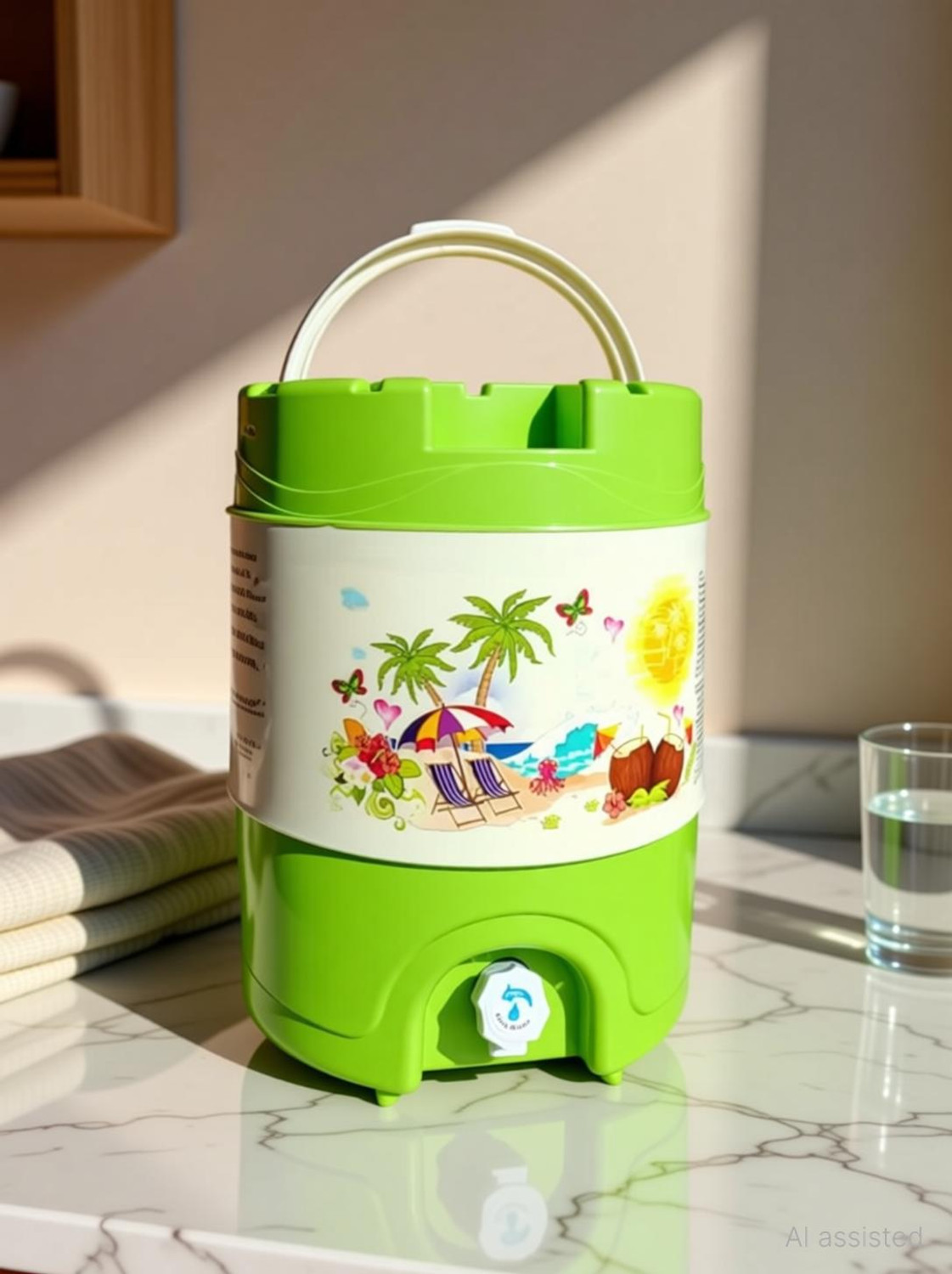 Image of Agritec green Plastic Insulated Water Camper 20 L Cool /Chilled Water /Jar Thermos Flask 20000 ml Plastic Bottle